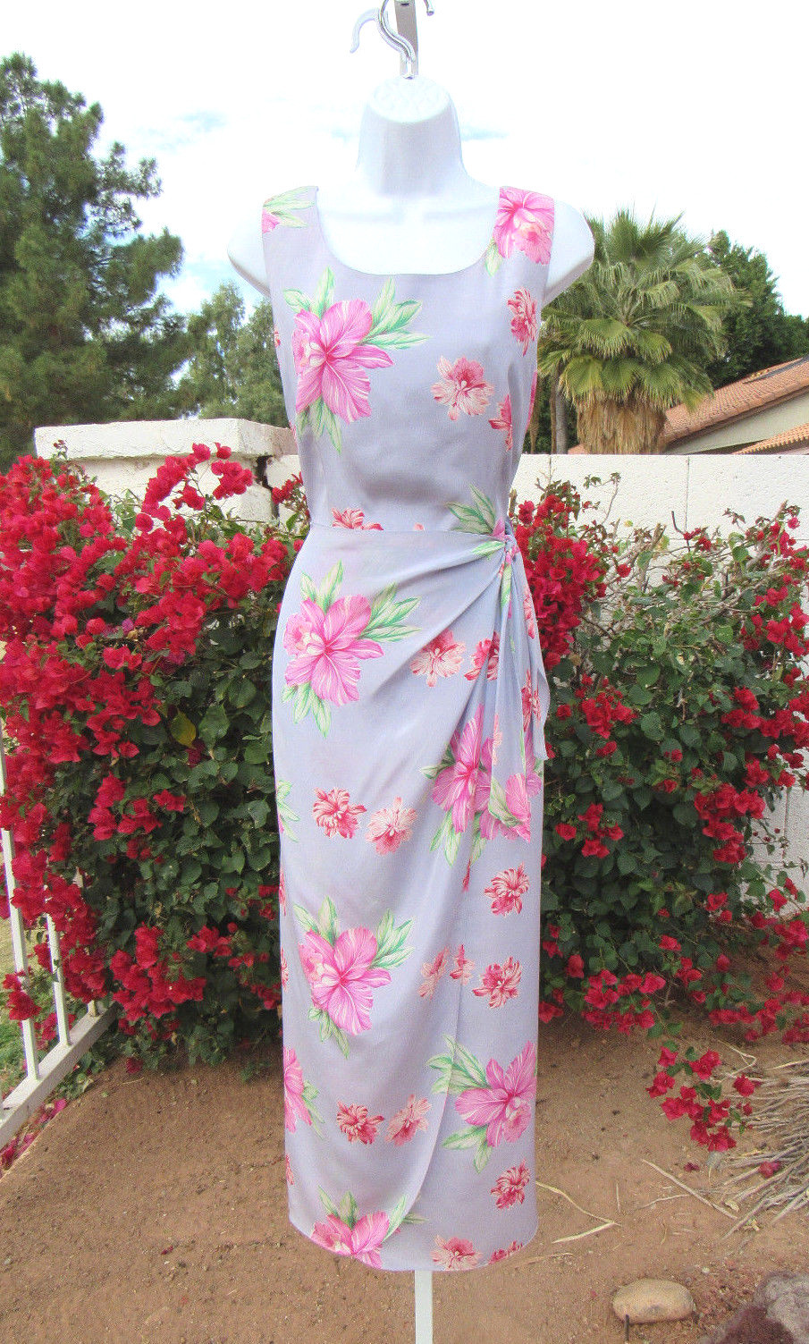 VINTAGE 1990s 2000s SPENSER JEREMY SLEEVELESS SILK FLORAL DRESS TIED OVERLAP