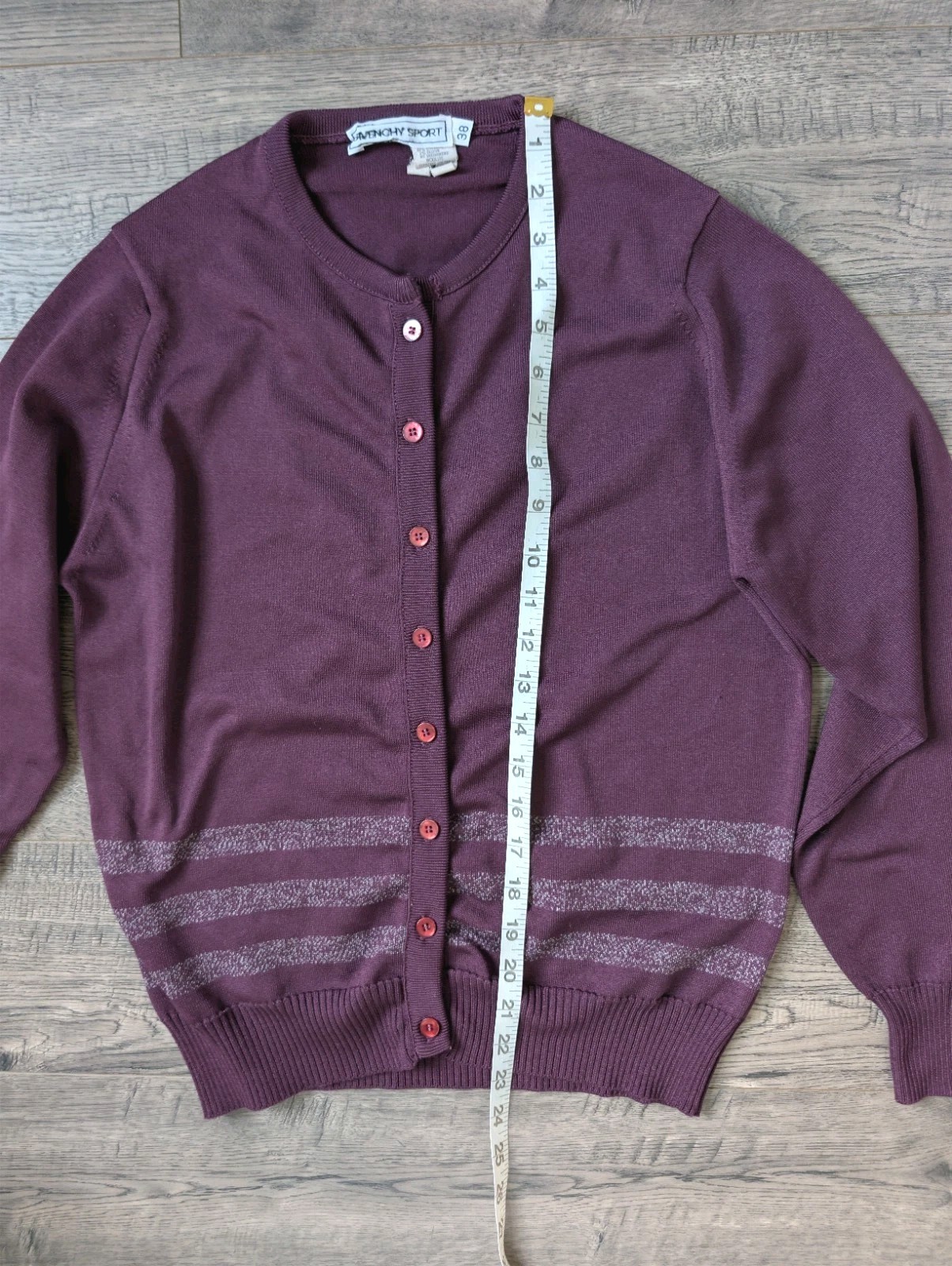 Vintage Givenchy Sport Women Button Down Classic Plum Qiana Cardigan Old Money