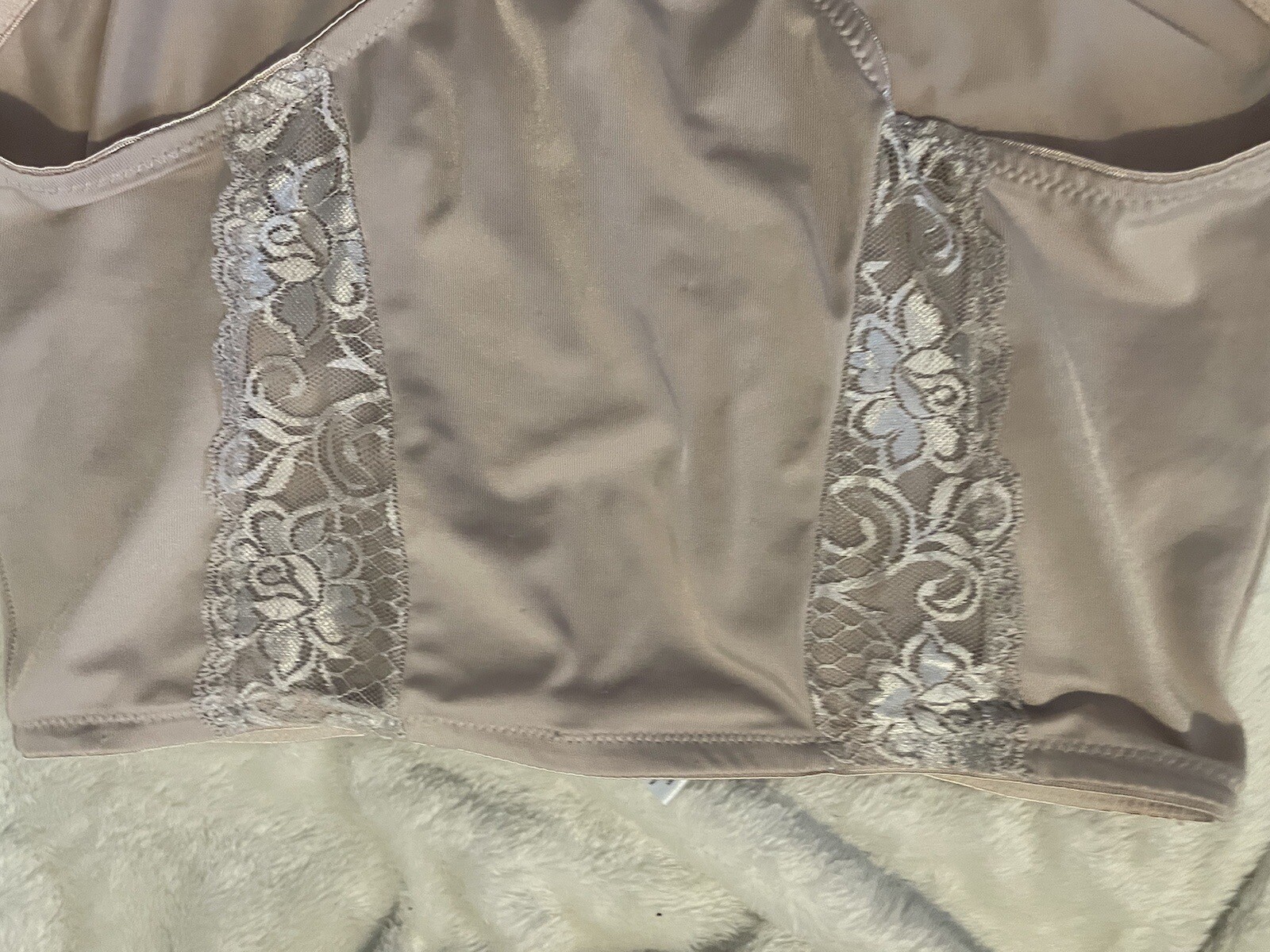 MARILYN MONROE PLUS 1X VNTAGE STRETCHY BEIGE SHAPER PANTY BRIEF~LACE TRIM~ 1X