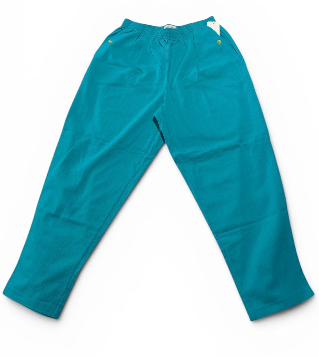 VTG 90s Cabin Creek Pants 16P Teal Elastic Waist Tapered Deadstock NWTPockets