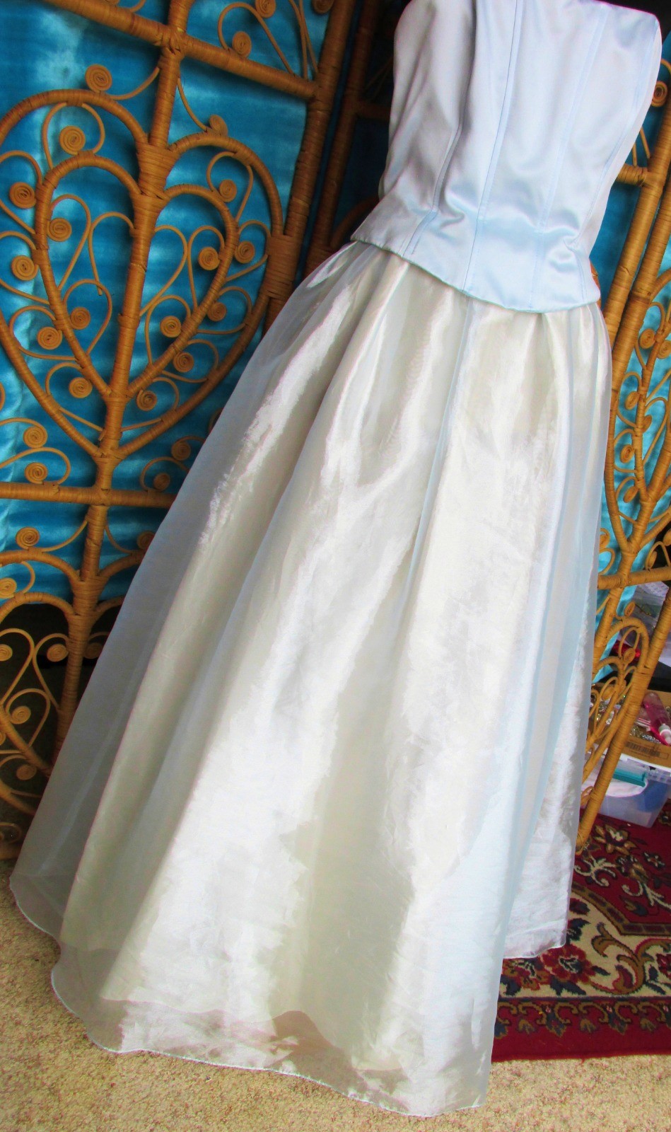 Vintage ROBERTA Pale Blue Corset Bodice Prom Gown Dress Special Occasion SZ 9/10