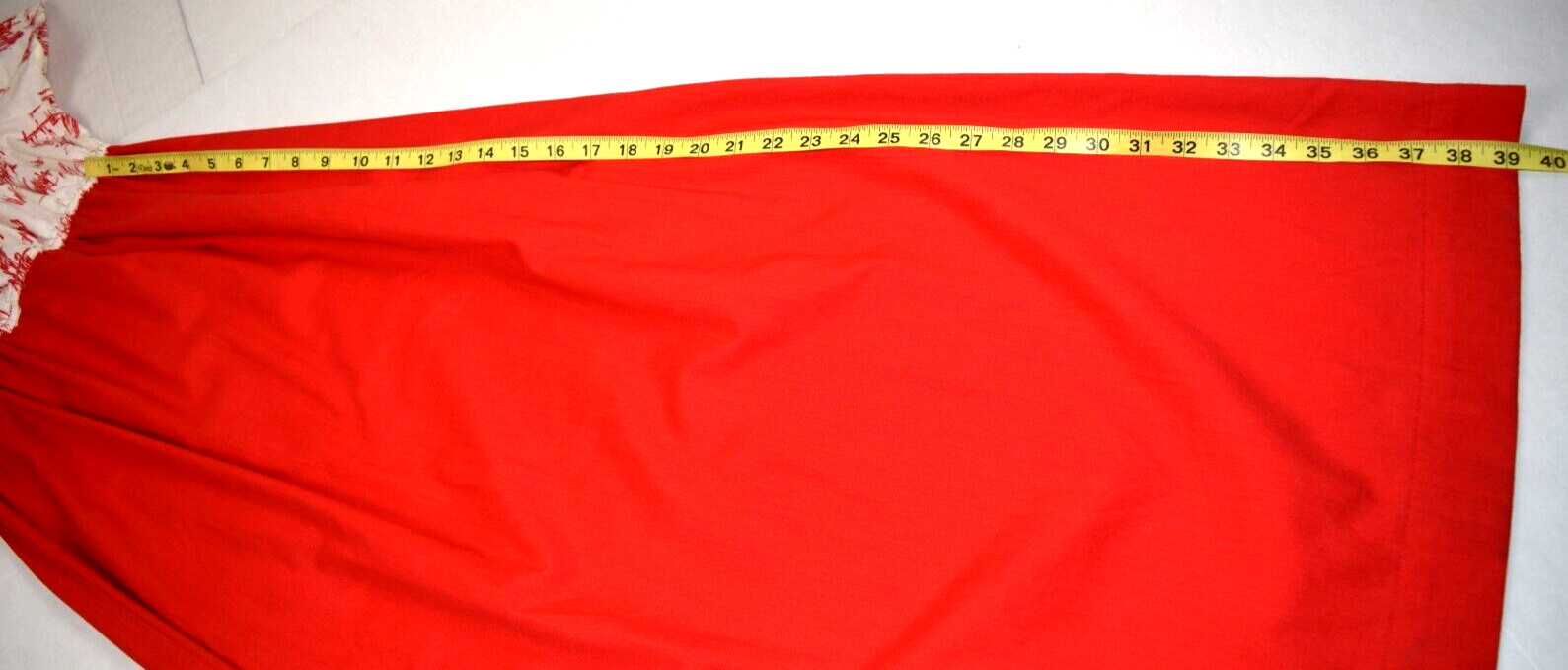 Vintage Handmade Maxi Dress Size S/M 70s Cherry Red White Cinch Waist