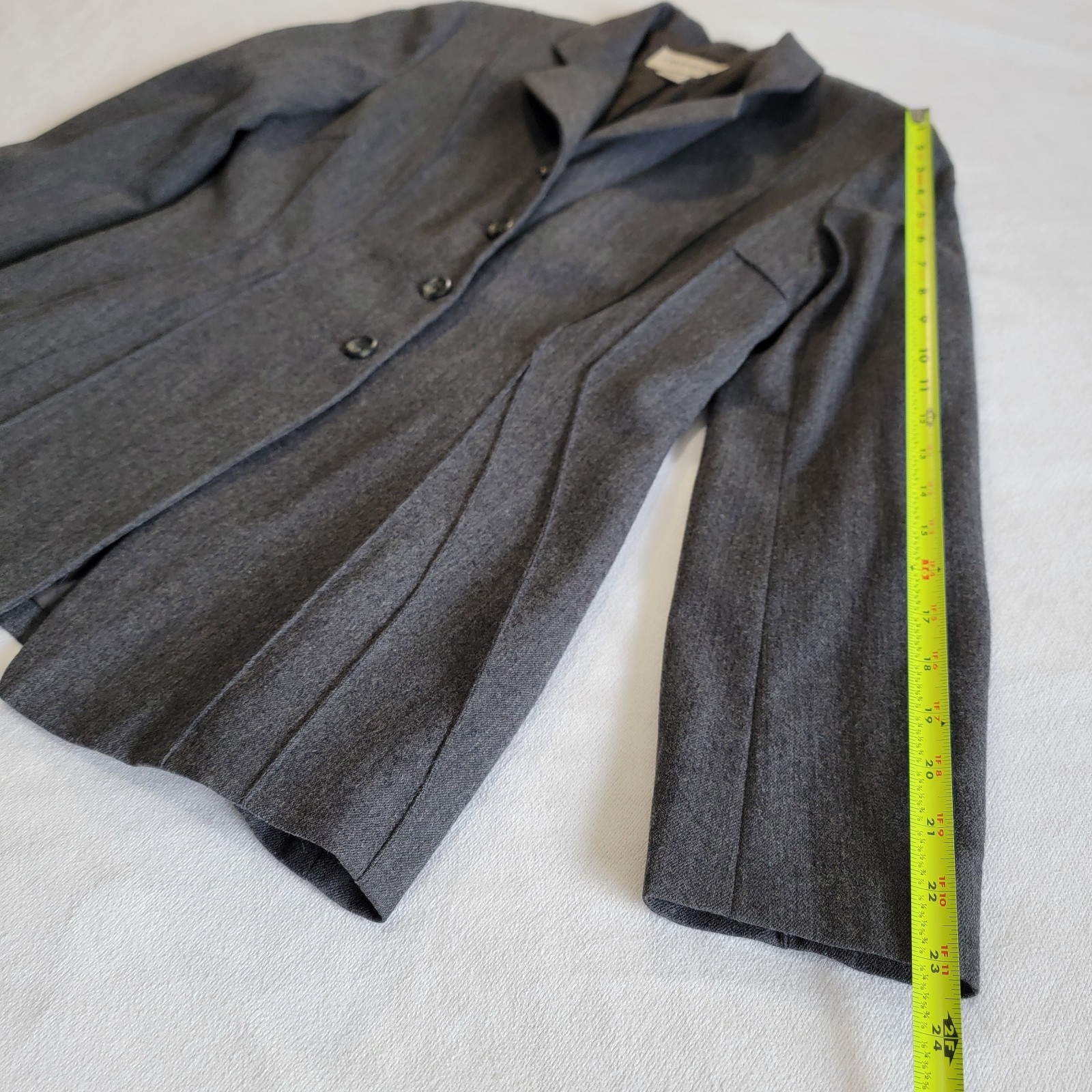 Vintage 90 Single Breasted Blazer Emanuel Ungaro Grey Tailored Women Size S 6/40