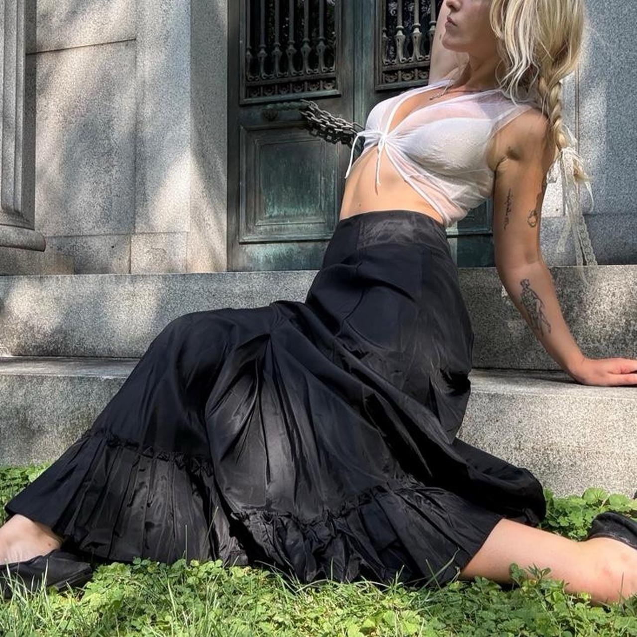 Antique Black Ruffle Petticoat