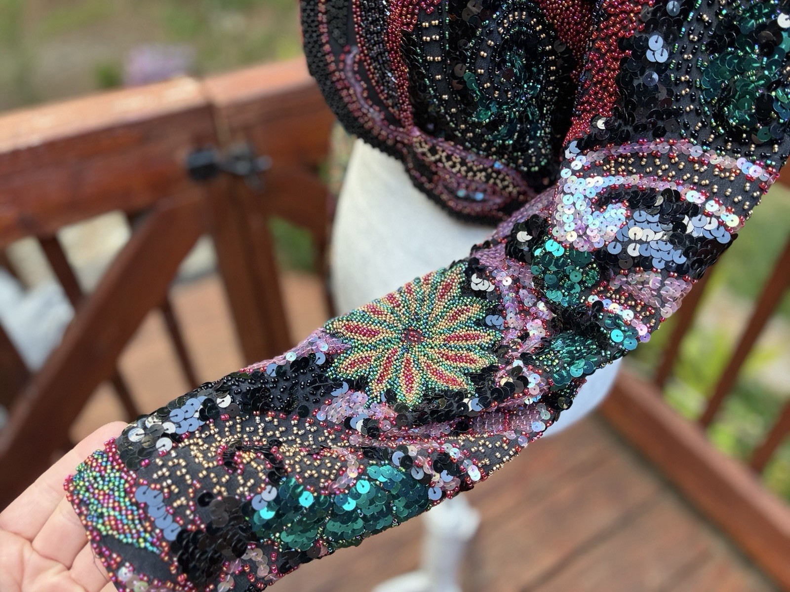 Vntg ‘80s A.J. Bari Silk Beaded Sequin Cropped Bolero Jacket S MFormal Cocktail