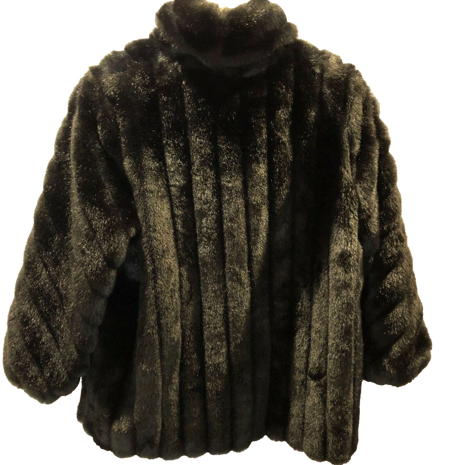 Monterey Fashions Vintage Java Brown Faux Fur Jacket Sz 20.5 see measurements