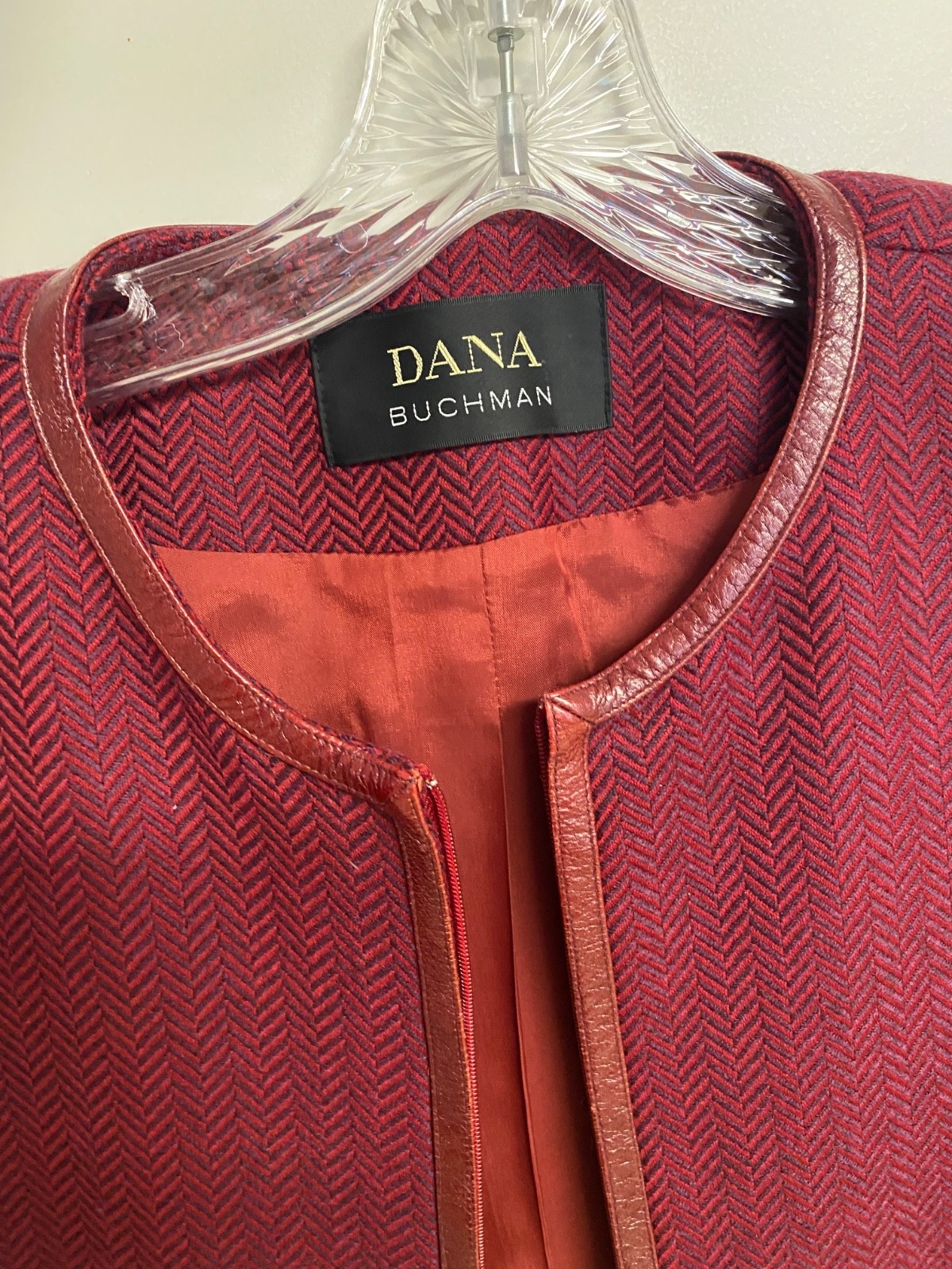 Burgundy Wool Cashmere Sweater Jacket Size 4 Dana Buchman