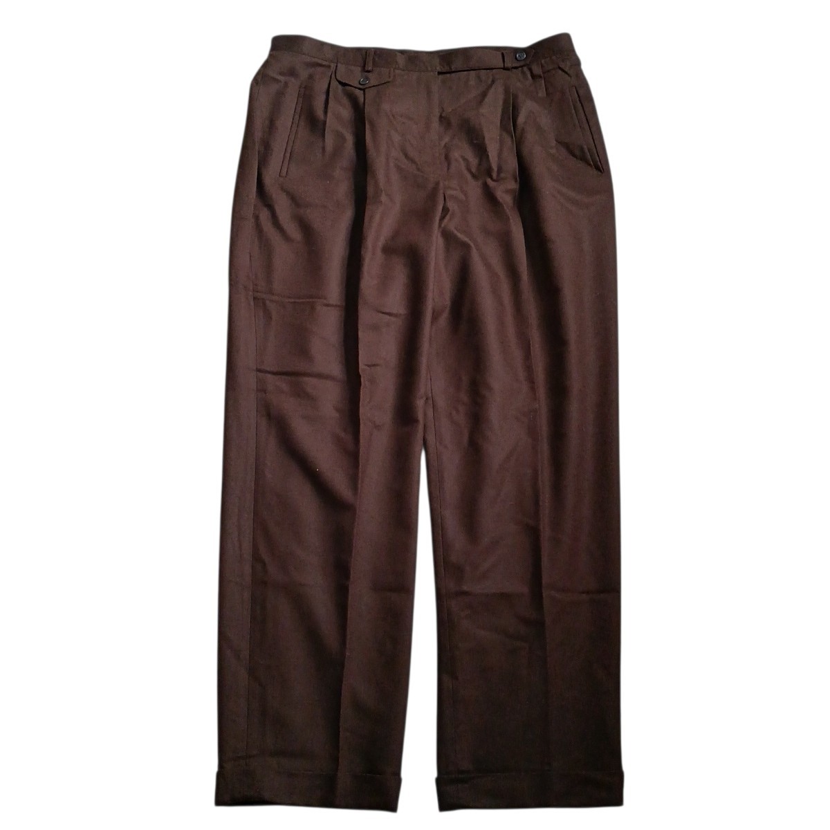 Lauren Ralph LRL Pants 18W 38×31 Brown Wool Vintage 90s Lined Cuffs Career