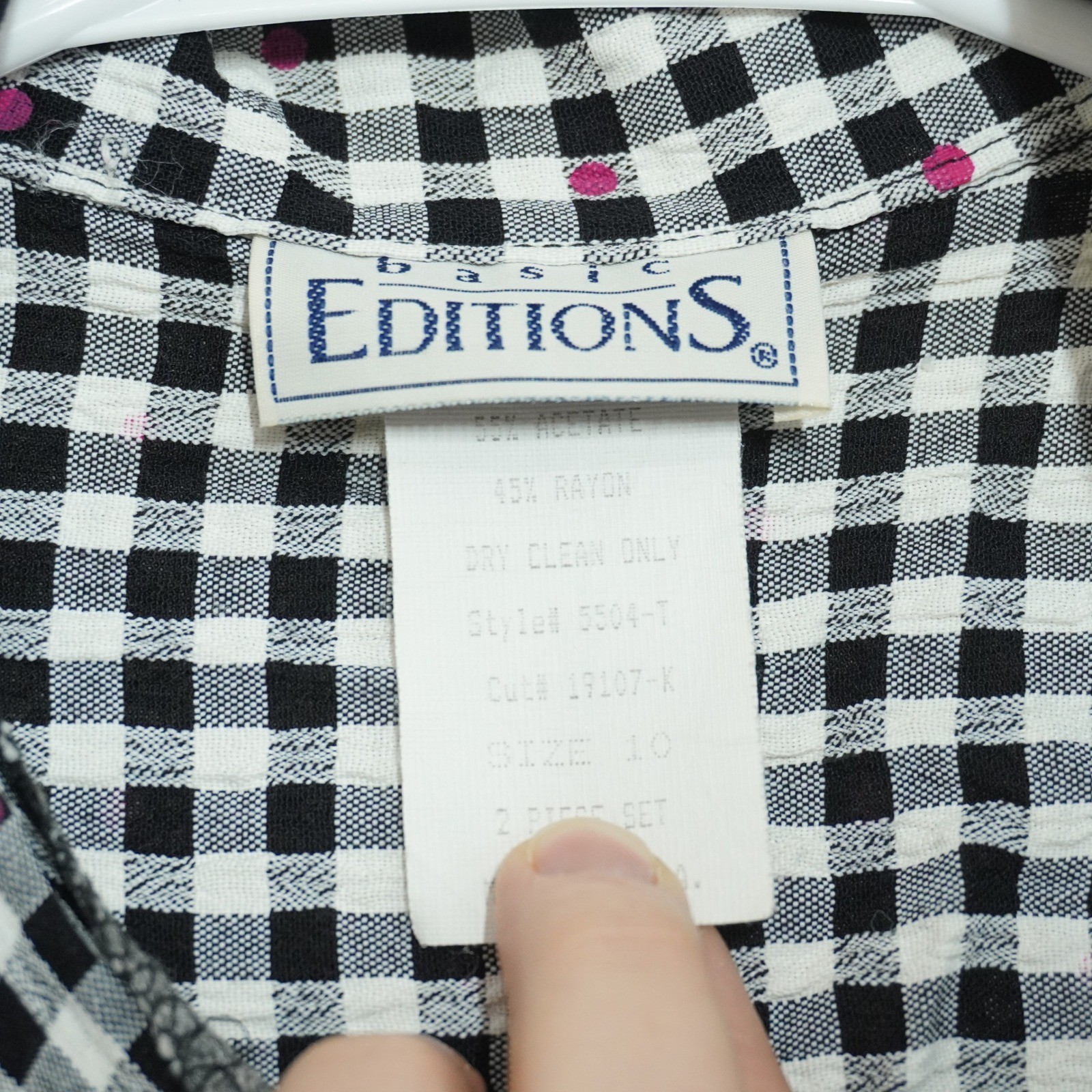 Basic Editions Vintage 90s Gingham Daisy Printed Button Up Top Cottagecore