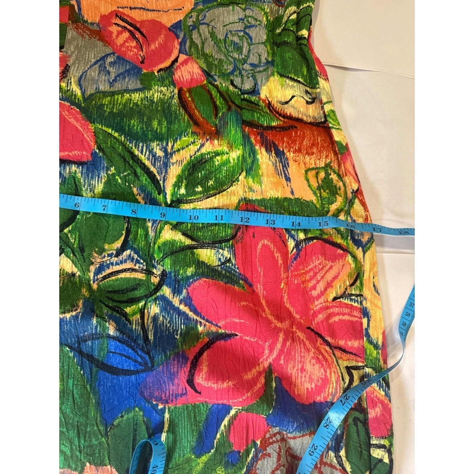 Jams World Vintage Floral Crushed Rayon Sleeveless Sheath Dress Multi Size 7