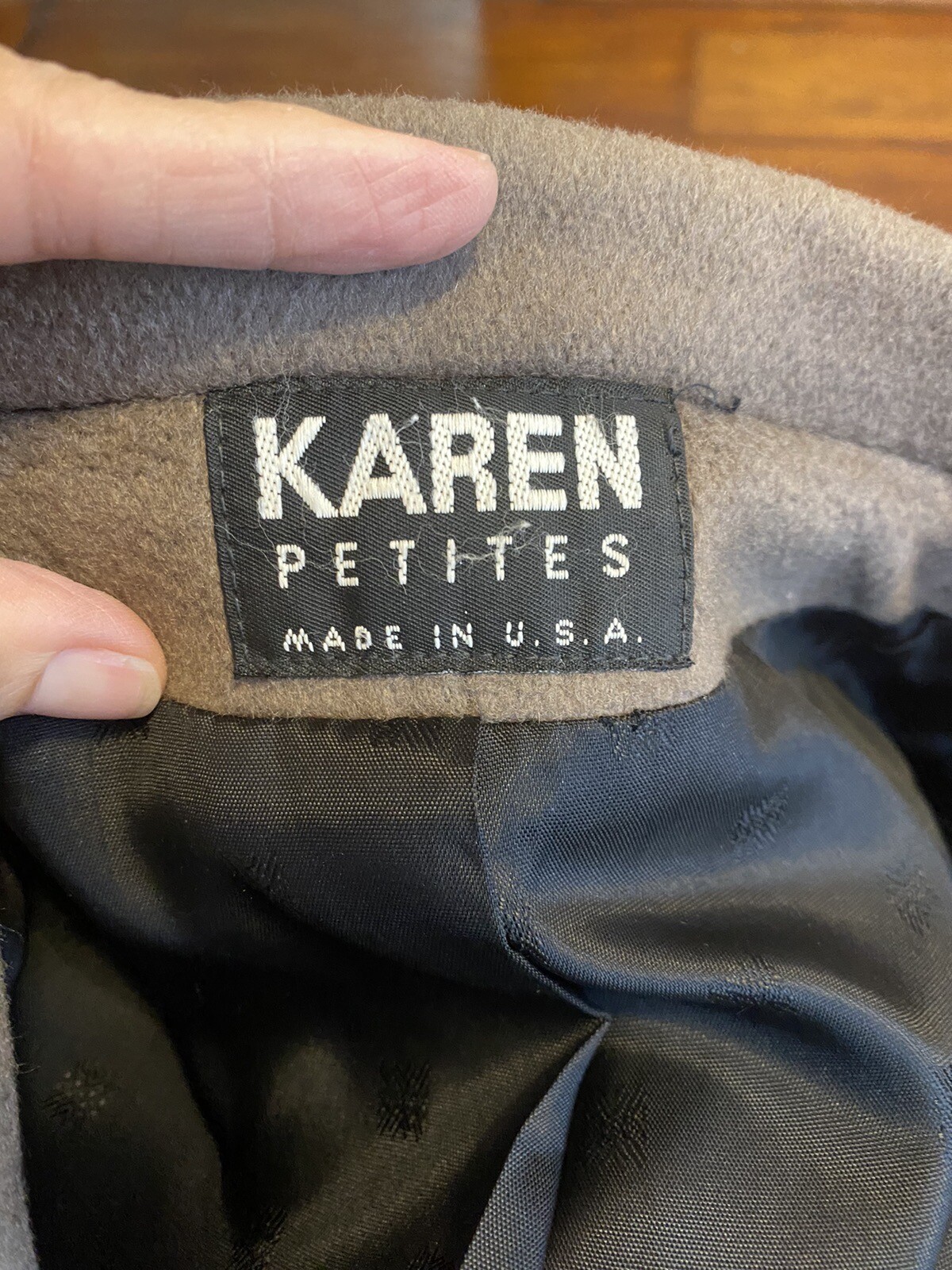 VTG Karen Petites Union Made Double Breasted Coat Tan Brown M (see Description)