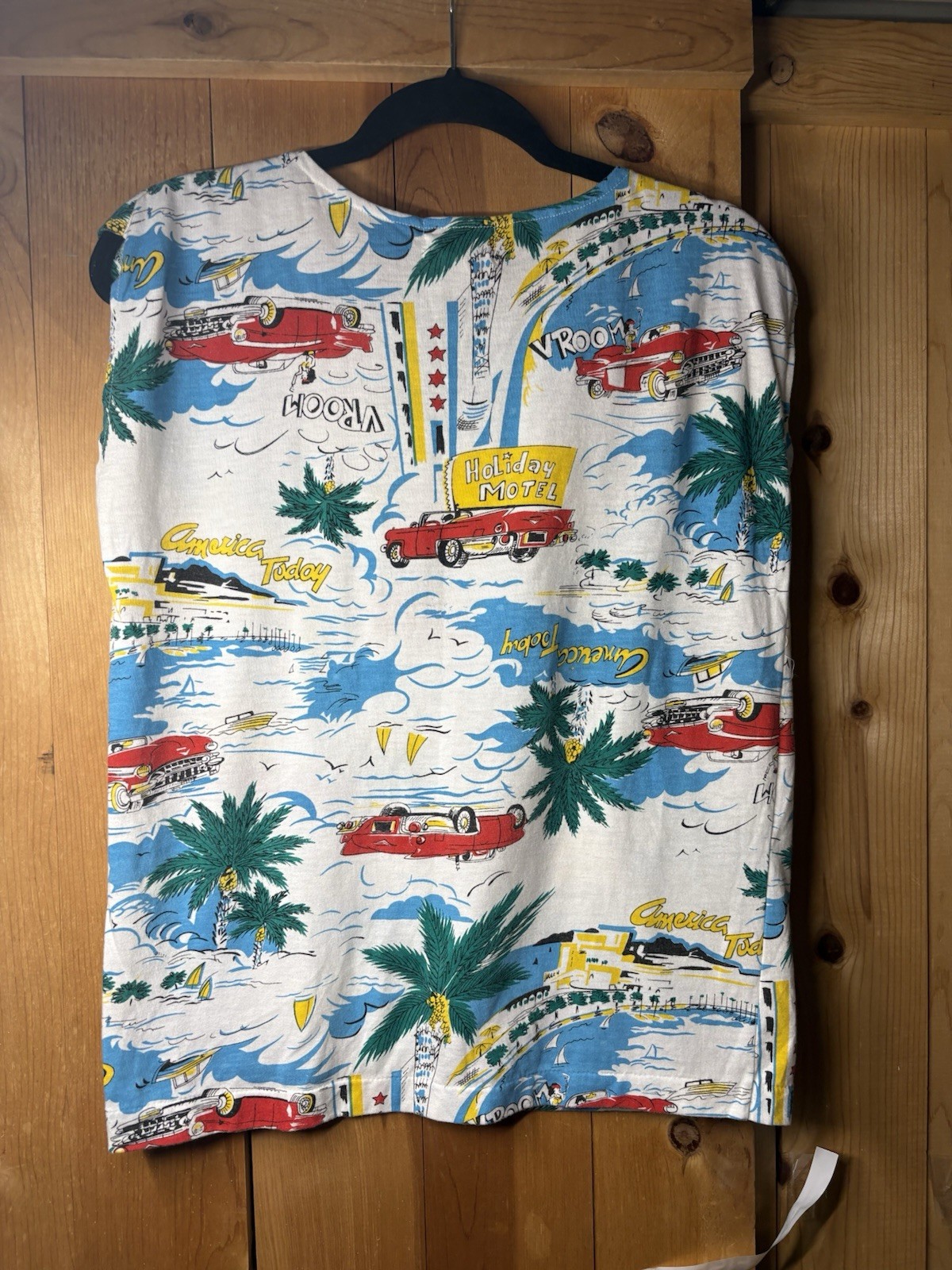 Vtg 80&prime; Instant Glamour Limited Express Cotton Graphic Tee Holiday Motel Cars M