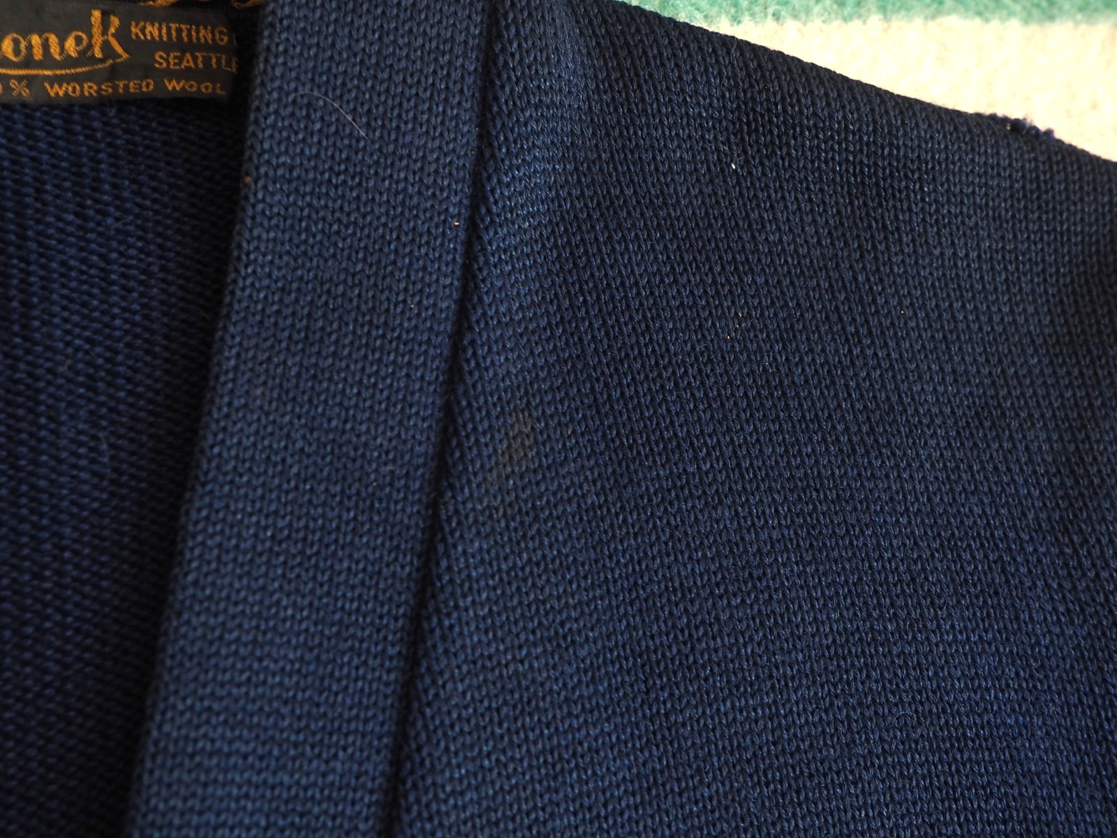 VTG 50s Octonek Seattle Navy Blue Button Wool Varsity Letterman Sweater Womens S