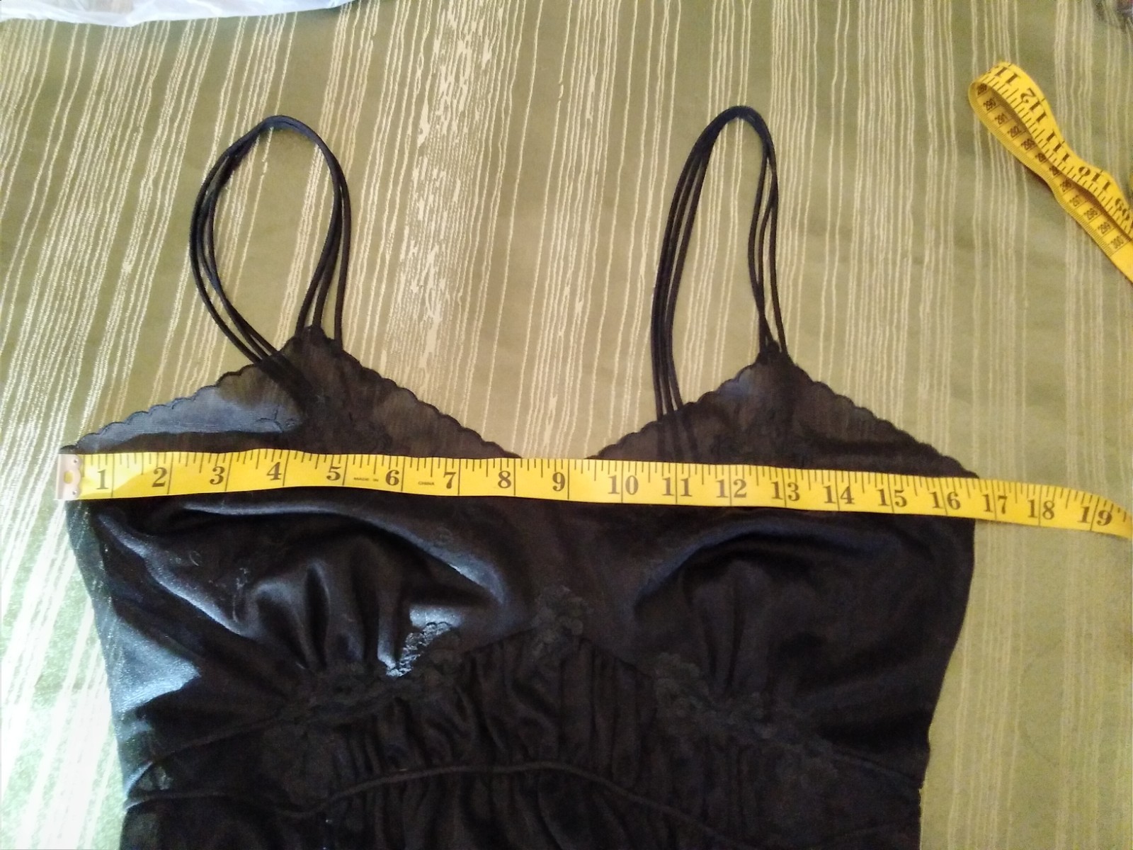 Vintage Elegant Black Kayser Chiffon Nylon Dress Slip Pleated Lingerie Size 32