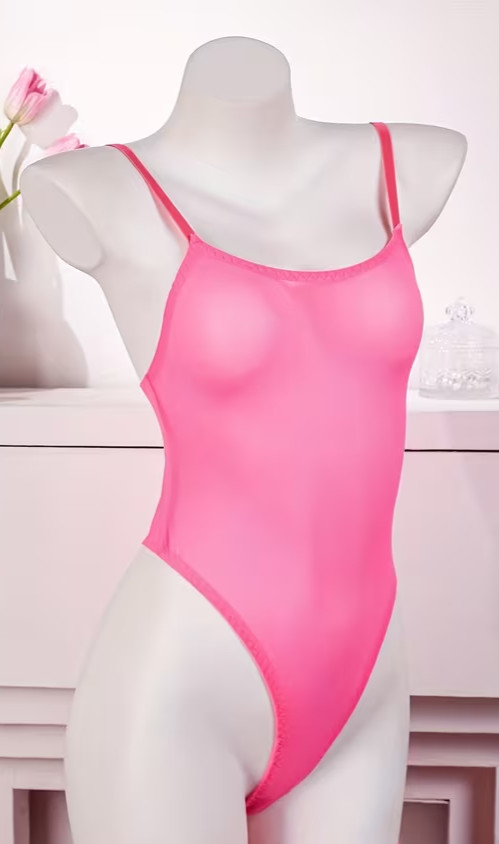 New-Sexy Pink Lingerie Bodysuit