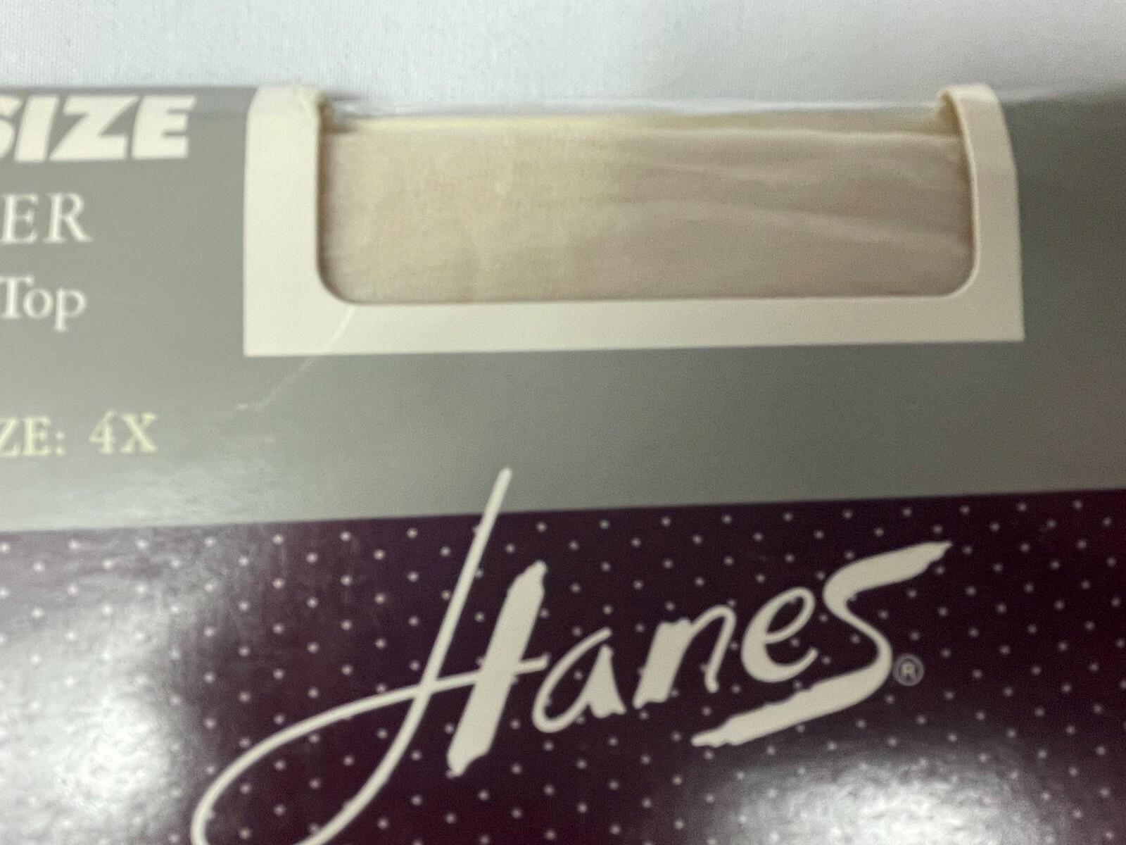 Hanes 781 Fitting Pretty Silky Sheer Light Control Top Sandelfoot Size 4X Ivory