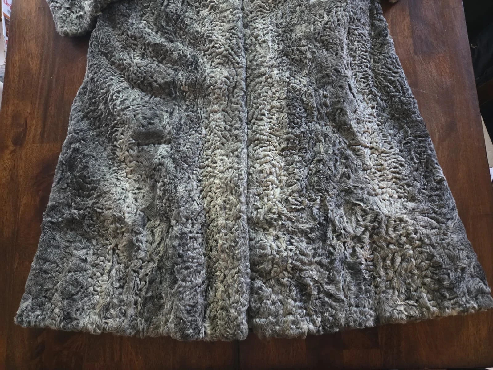 Vintage 1950s Scuby Furs Victoria BC Gray Persian Lamb Coat Cream Mink Shawl 45&Prime;