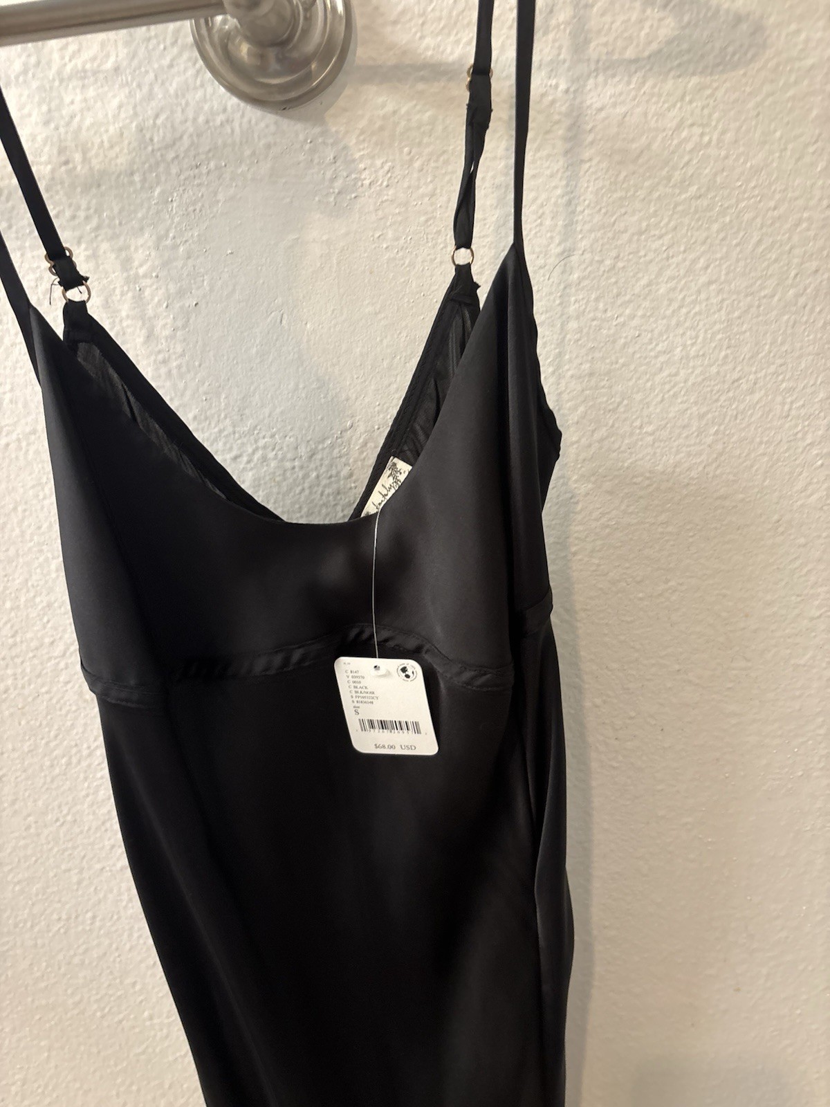 Free people intimate Black Full Slip Adjustable Spaghetti Straps Regular Size S
