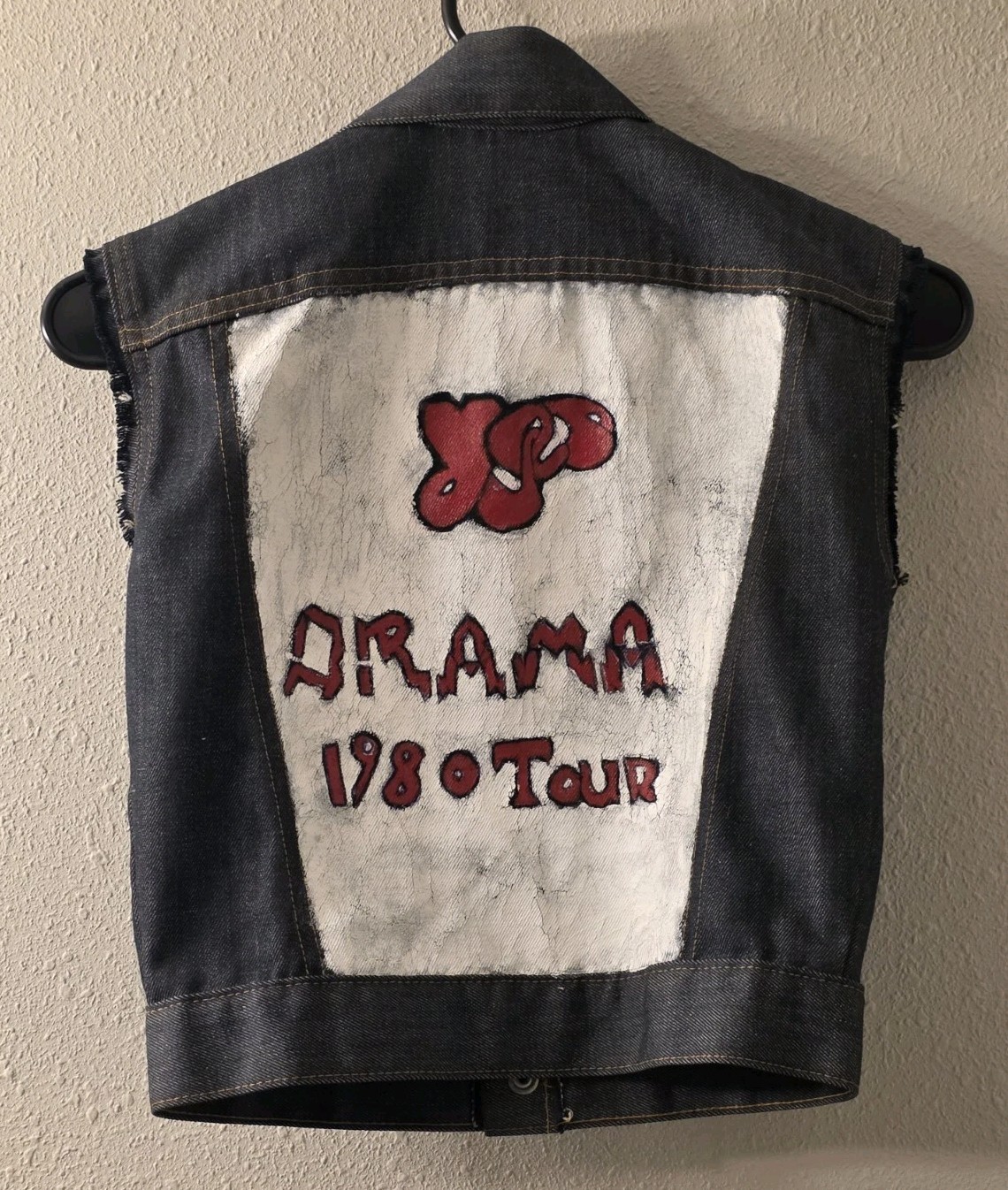 Vintage 1980s Yes Drama Tour Sleeveless Levi&rsquo;s Denim Jacket Size S