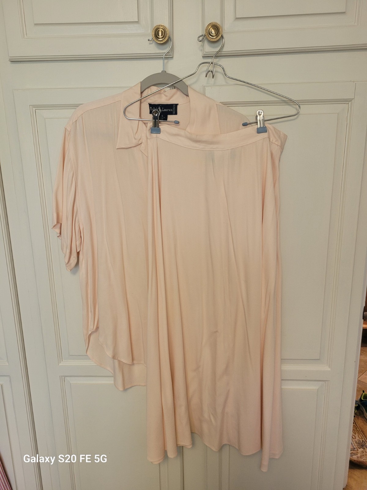 vintage 1980s 100% Rayon Ralph Lauren Blush Skirt and