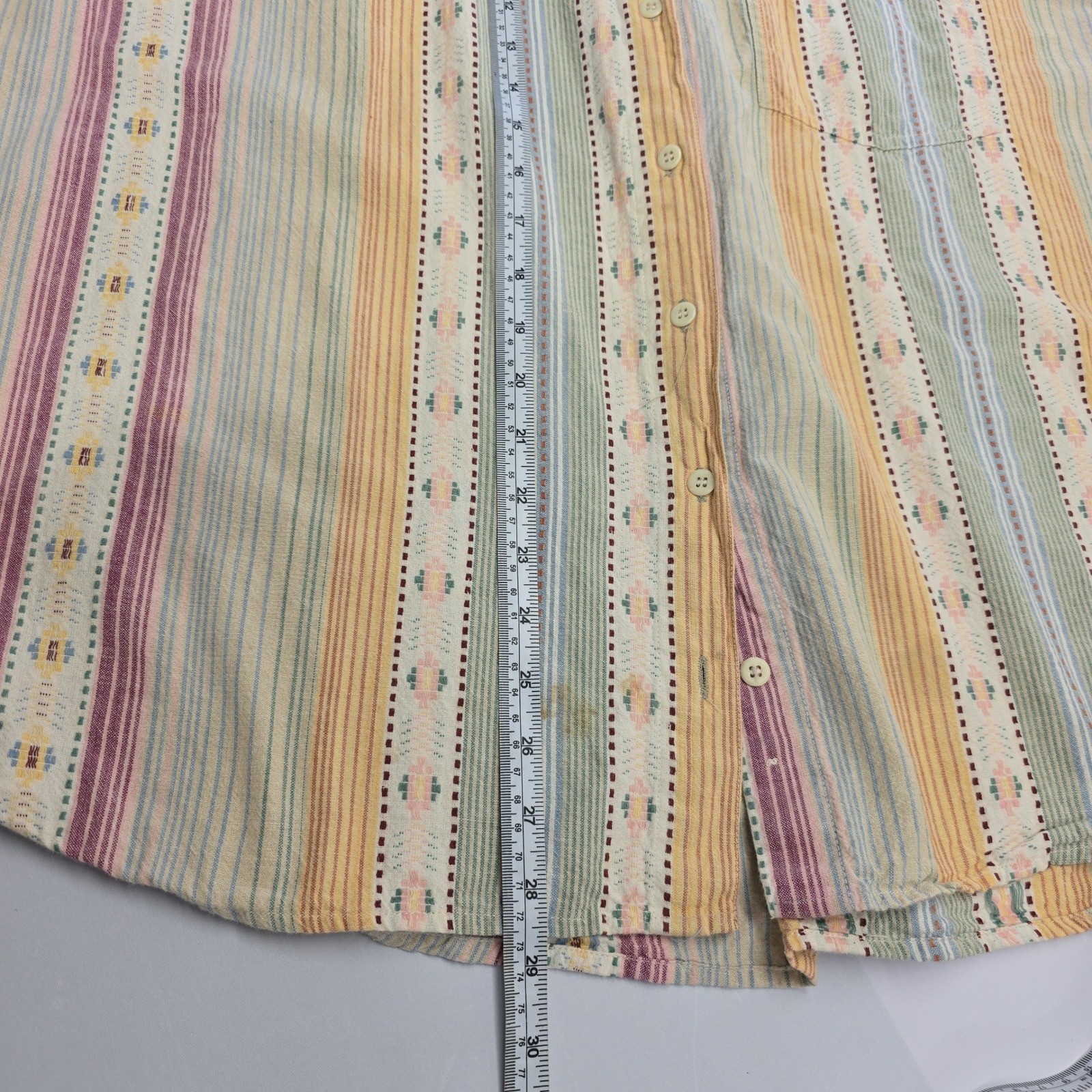 Futures Vintage Striped Button Down Shirt 2X Boho Southwestern Nepal Cotton