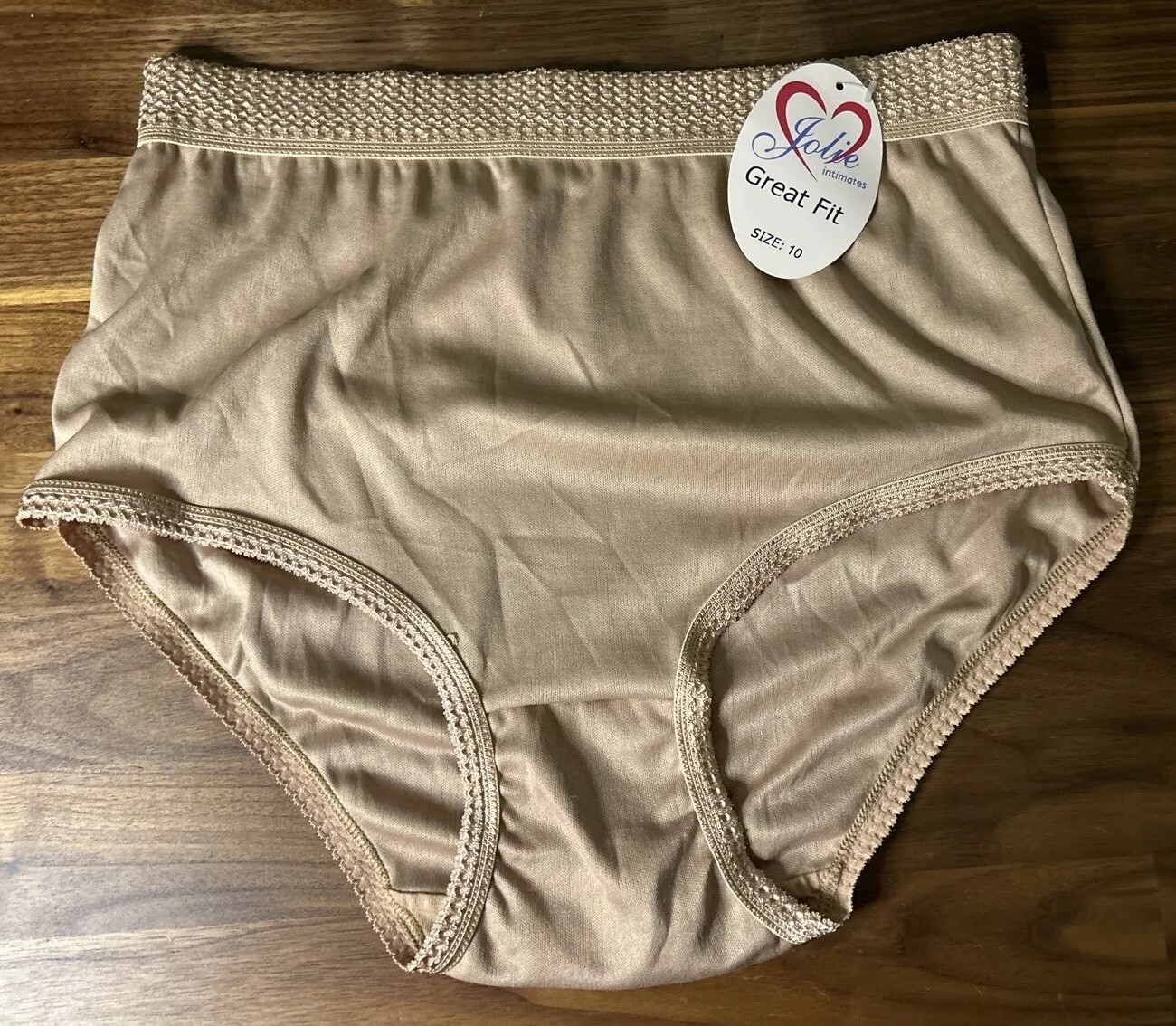 Vintage 80s/90s Jolie Intimates Hi Waist Bikini Brief Panties Size 10