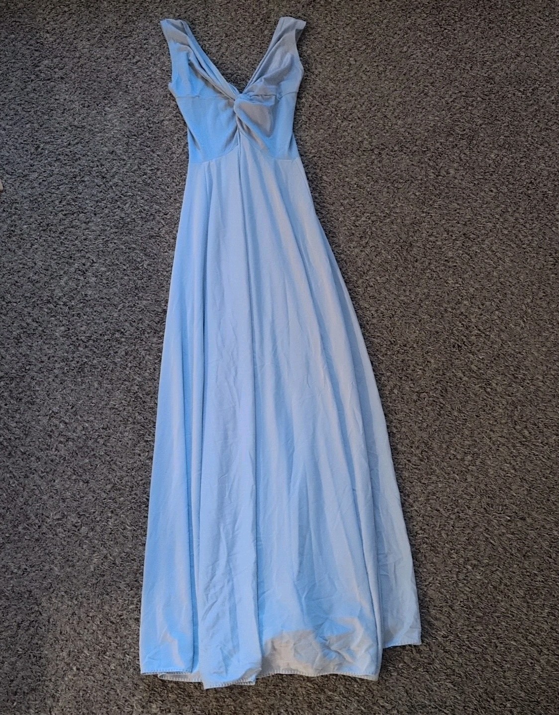 Vintage OLGA Bodysilk GOWN Nylon Stretch SWEEP Blue Lingerie Sz M