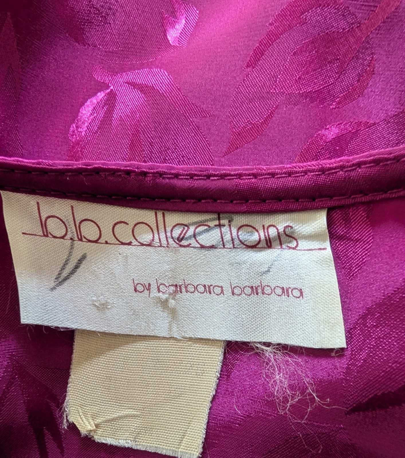 Vintage 80s BB Collections Barbara Barbara Fuchsia Jumpsuit Dynasty Glam Power S
