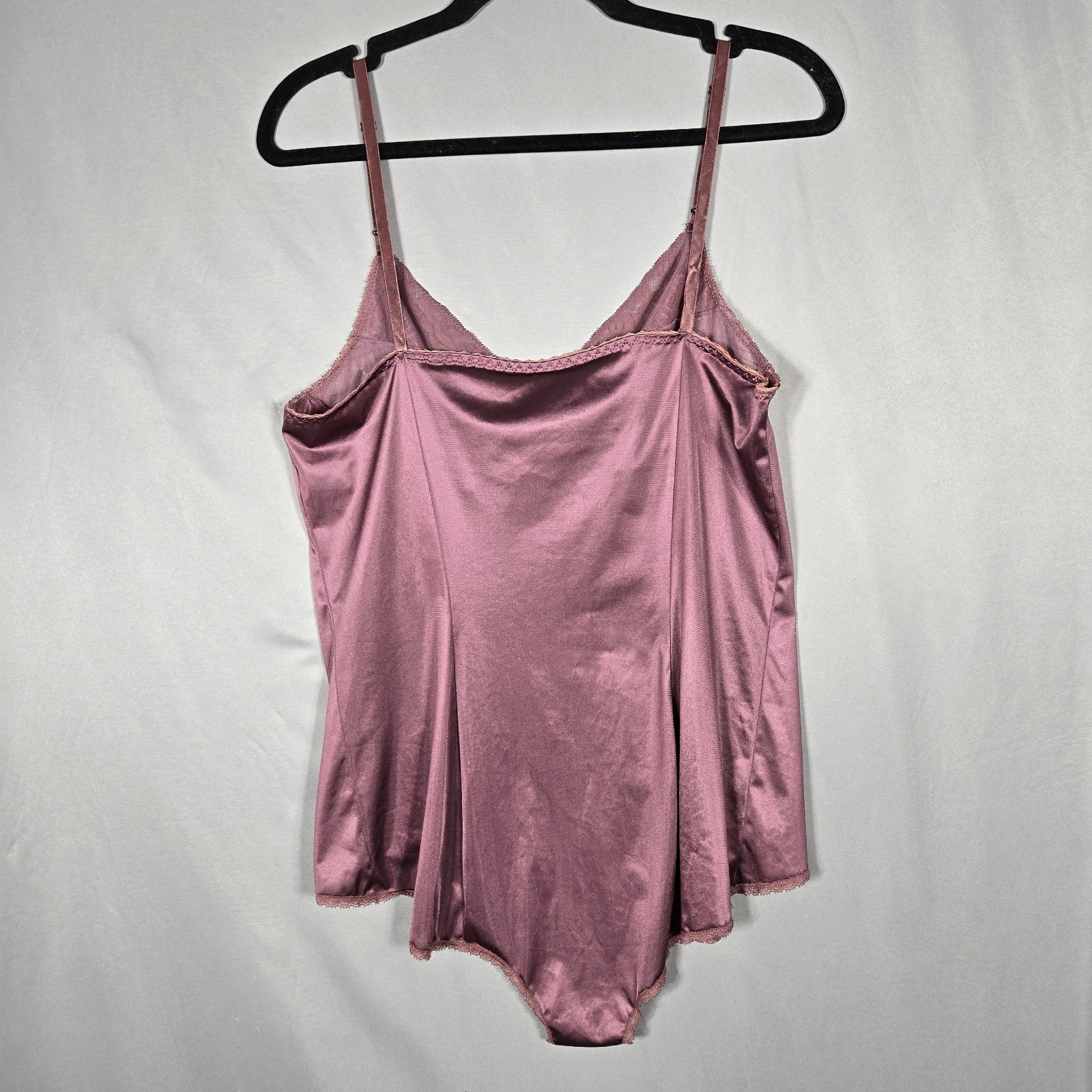 Vtg Vassarette Underneath It All Bodysuit 36 Dusty Rose Lace USA Boho Coquette