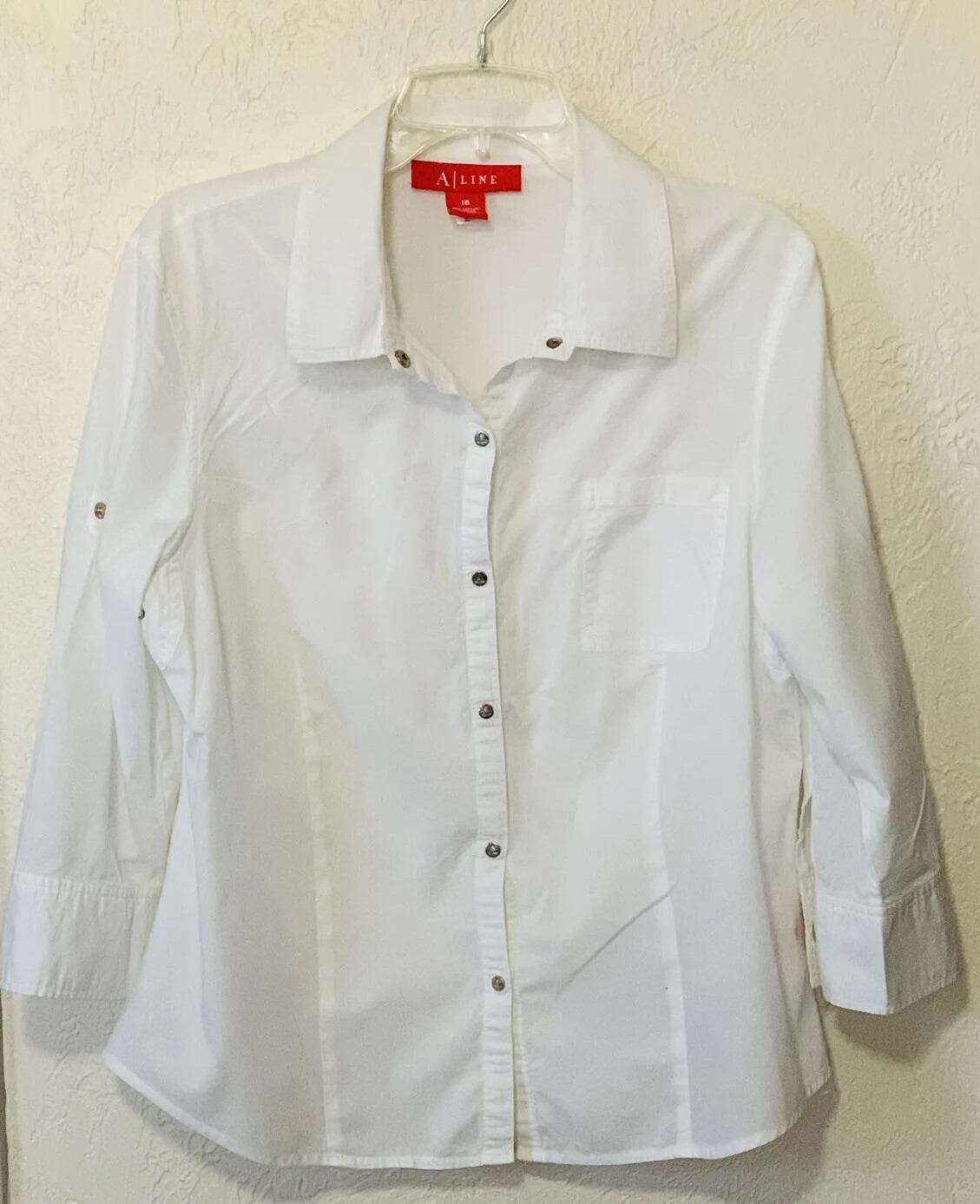Vintage A Line Roll-tab Shirt White Never Worn Size 16