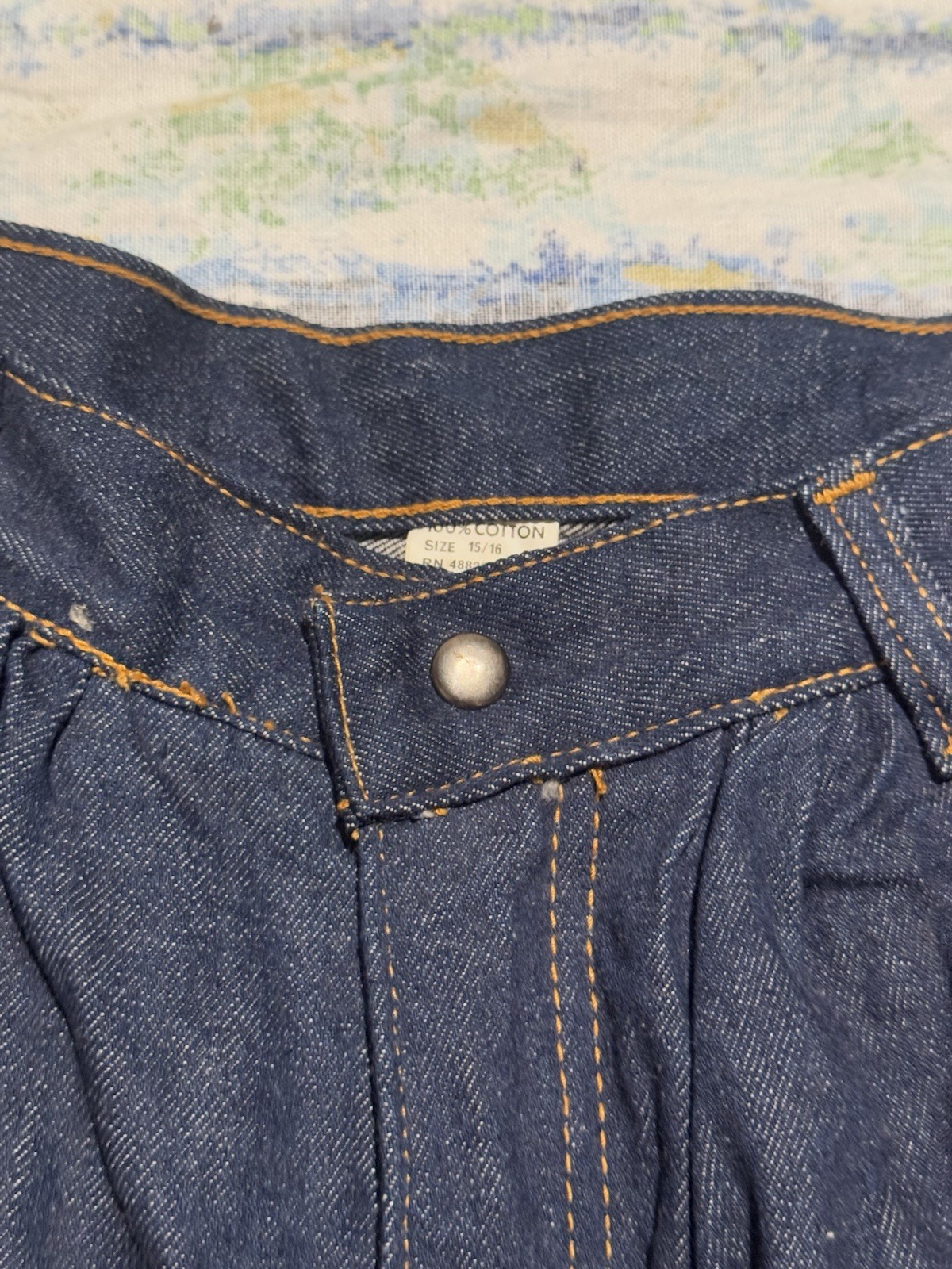 NWT Vtg A’Milano 1970s Denim Shorts Rolled Cuffs Women’s 15/16 13”Rise 30”waist