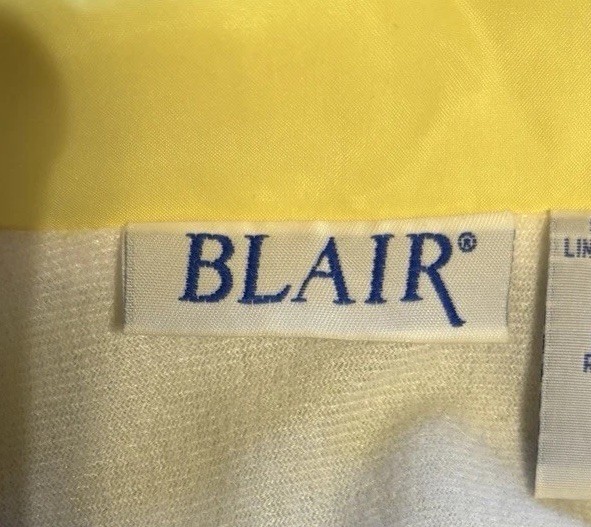 Vintage Blair Windbreaker Jacket Yellow Floral Embroidered XL 90s Nylon