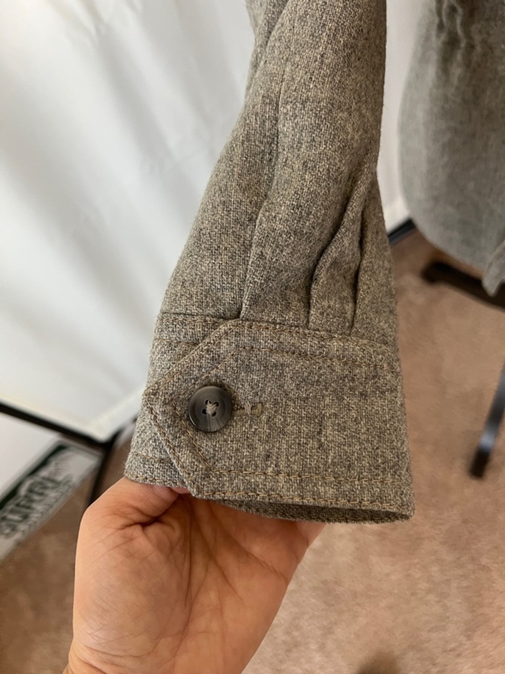 Vintage Garé Gray Wool Tie-Waist Jacket