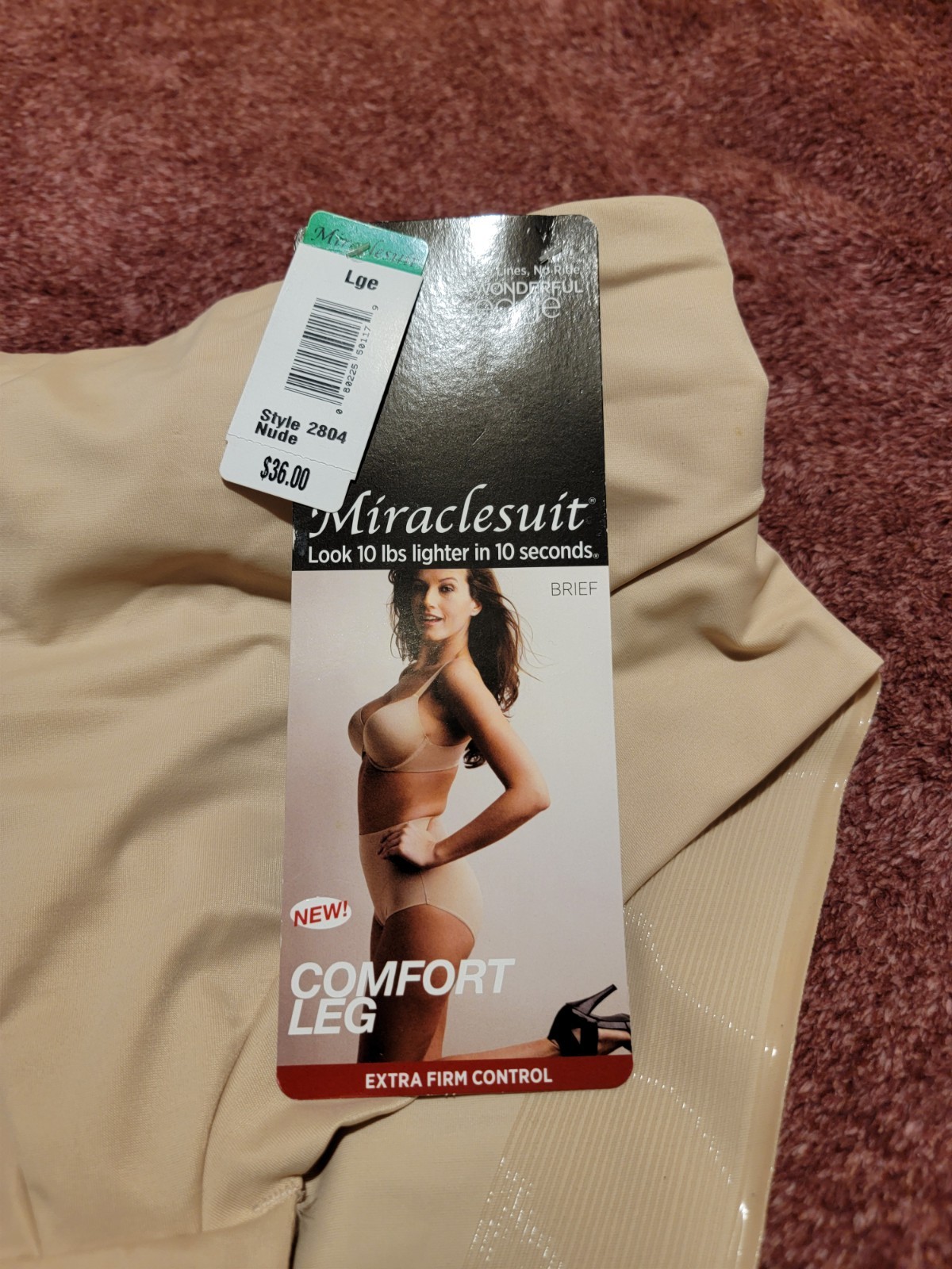 MiracleSuit Brief Extra Firm Control ~ color: Nude, Size Large Style 2804