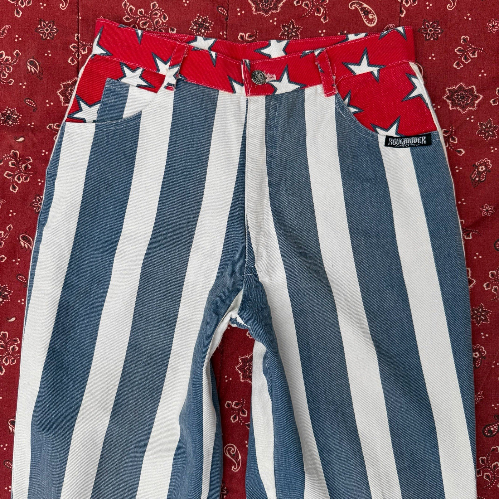 Vintage Roughriders Stars And Stripes Western Pants Women’s 9/10 27 28 USA