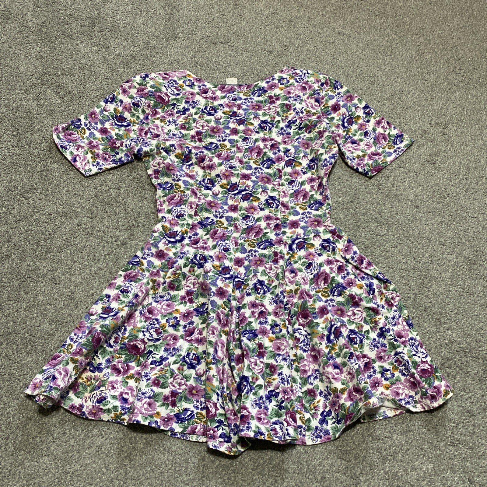 Vtg 80s Spring Floral Button Up Romper M Cotton Best American Clothing *Read*