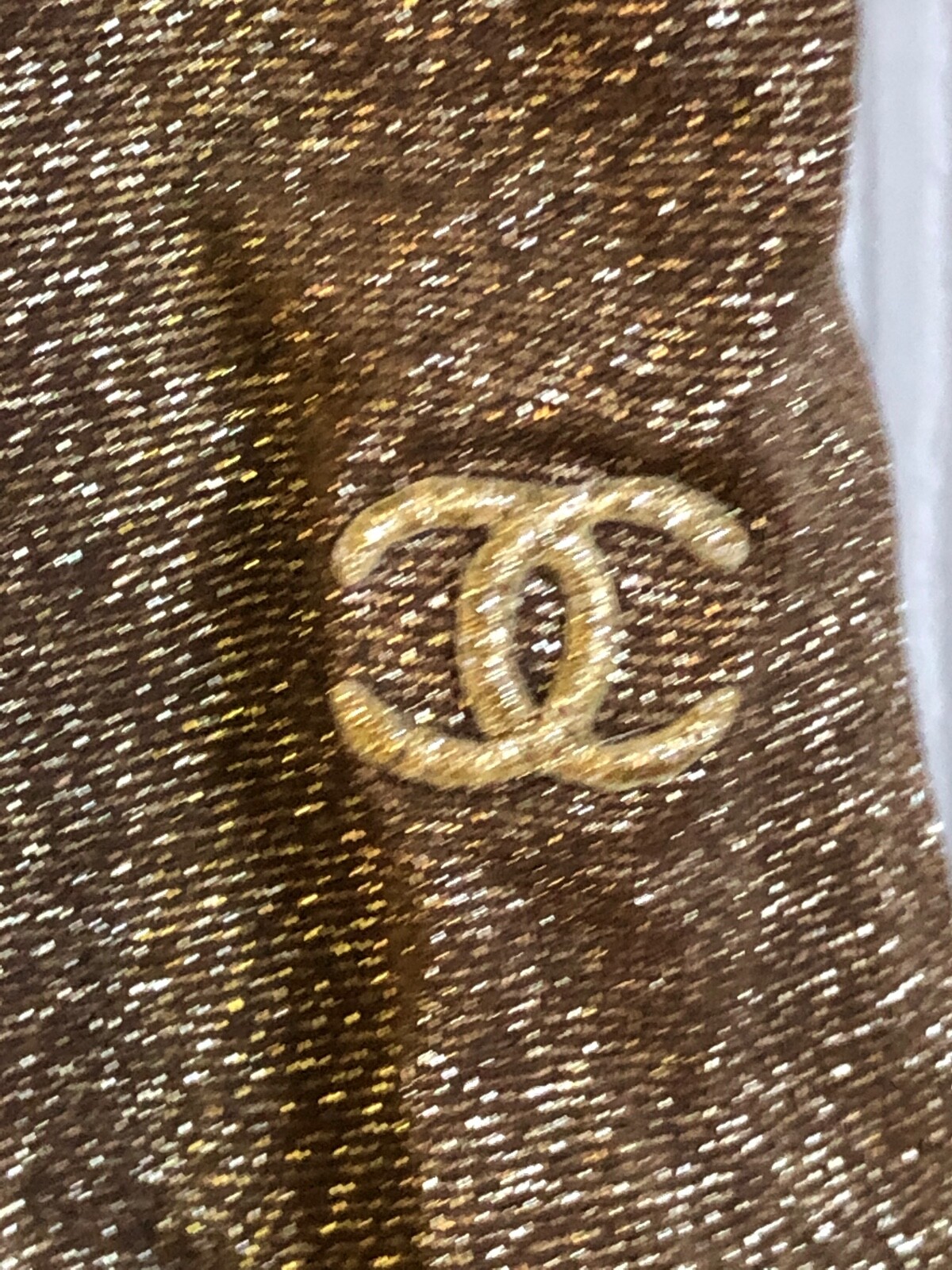 CHANEL Pre-Fall 2009 VINTAGE NEW GLITTER COCO CHANEL GOLD STOCKINGS S FR34-FR38