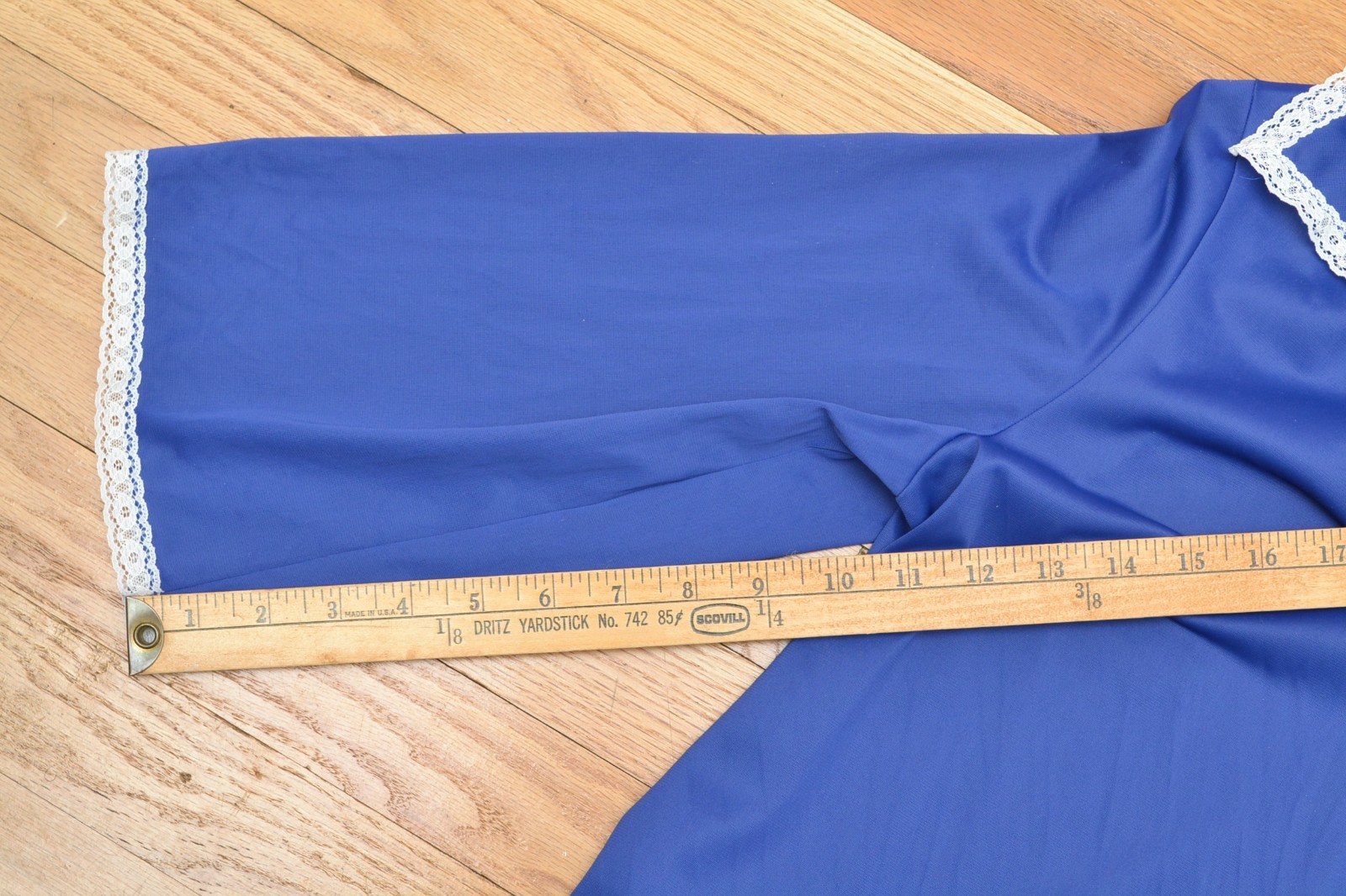 Vanity Fair Nightgown Set Robe & Gown Blue Sz 40 Nylon Antron III USA Made VTG