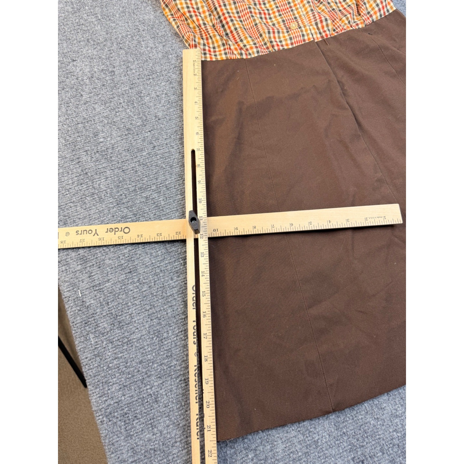 California Girl Vintage Brown Plaid Dress Suit Set Jacket 2pc Mod 70s Workwear
