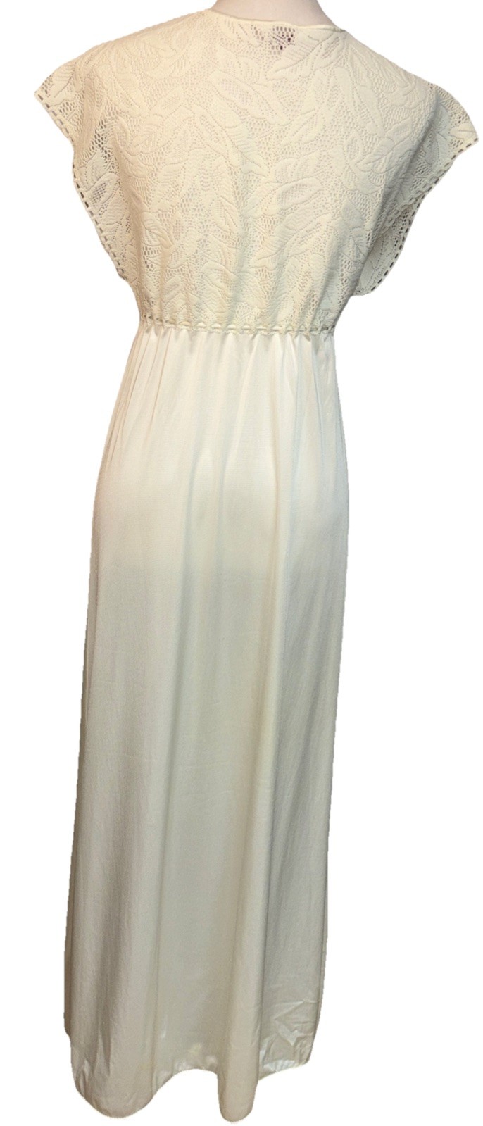 Vanity Fair White Lacy Night Gown Sweep Vintage Wedding Honeymoon Small