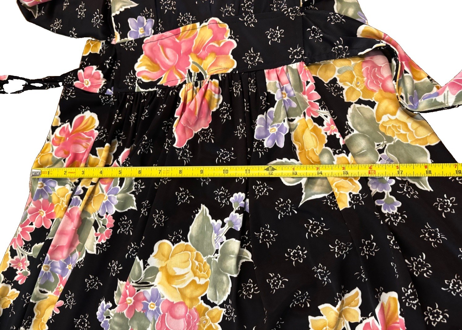 VTG Union Made 70s Boho Floral Flutter Sleeve Cottagecore Maxi Dress Size 13