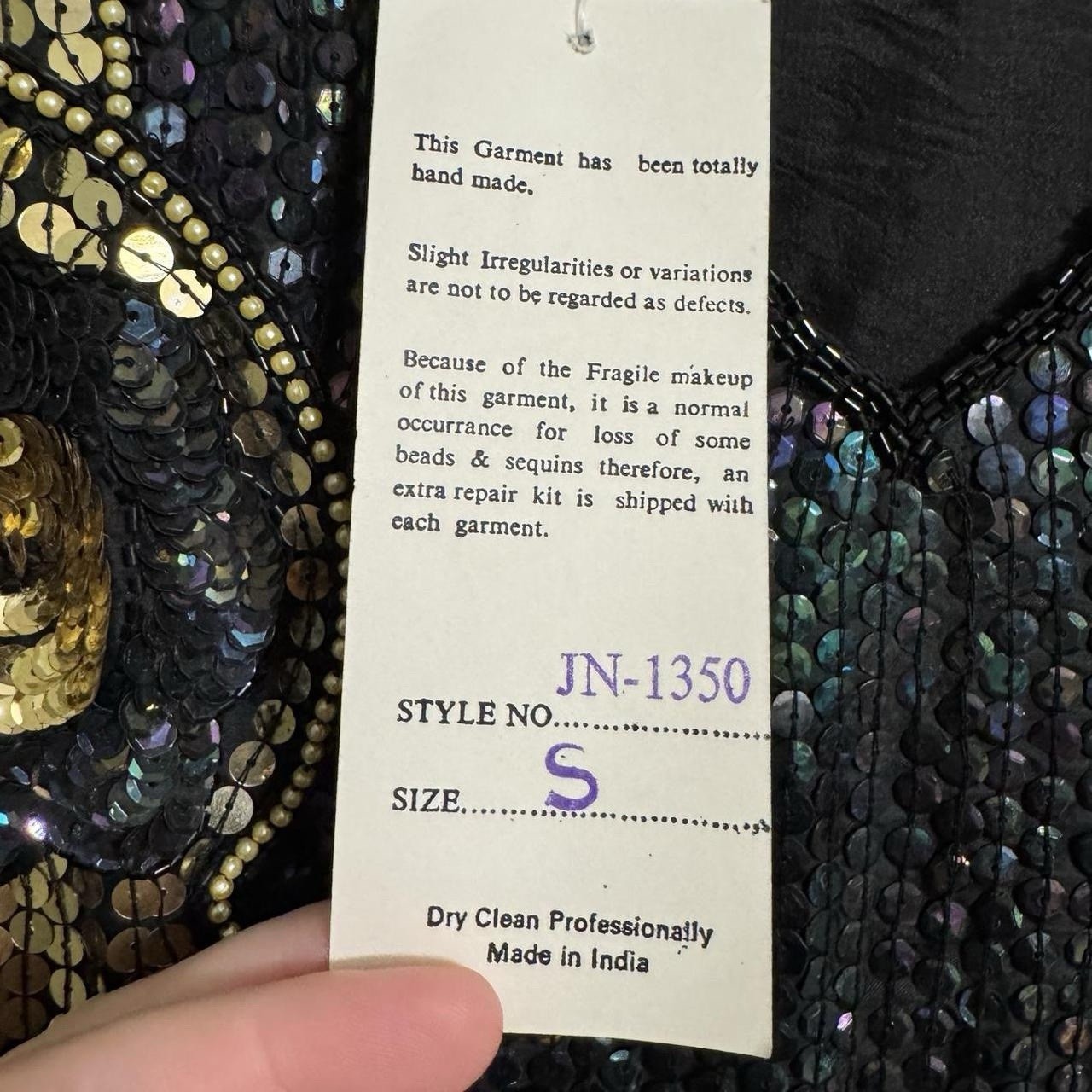 Vintage 80s Dead-stock Handmade a beaded and sequin disco top