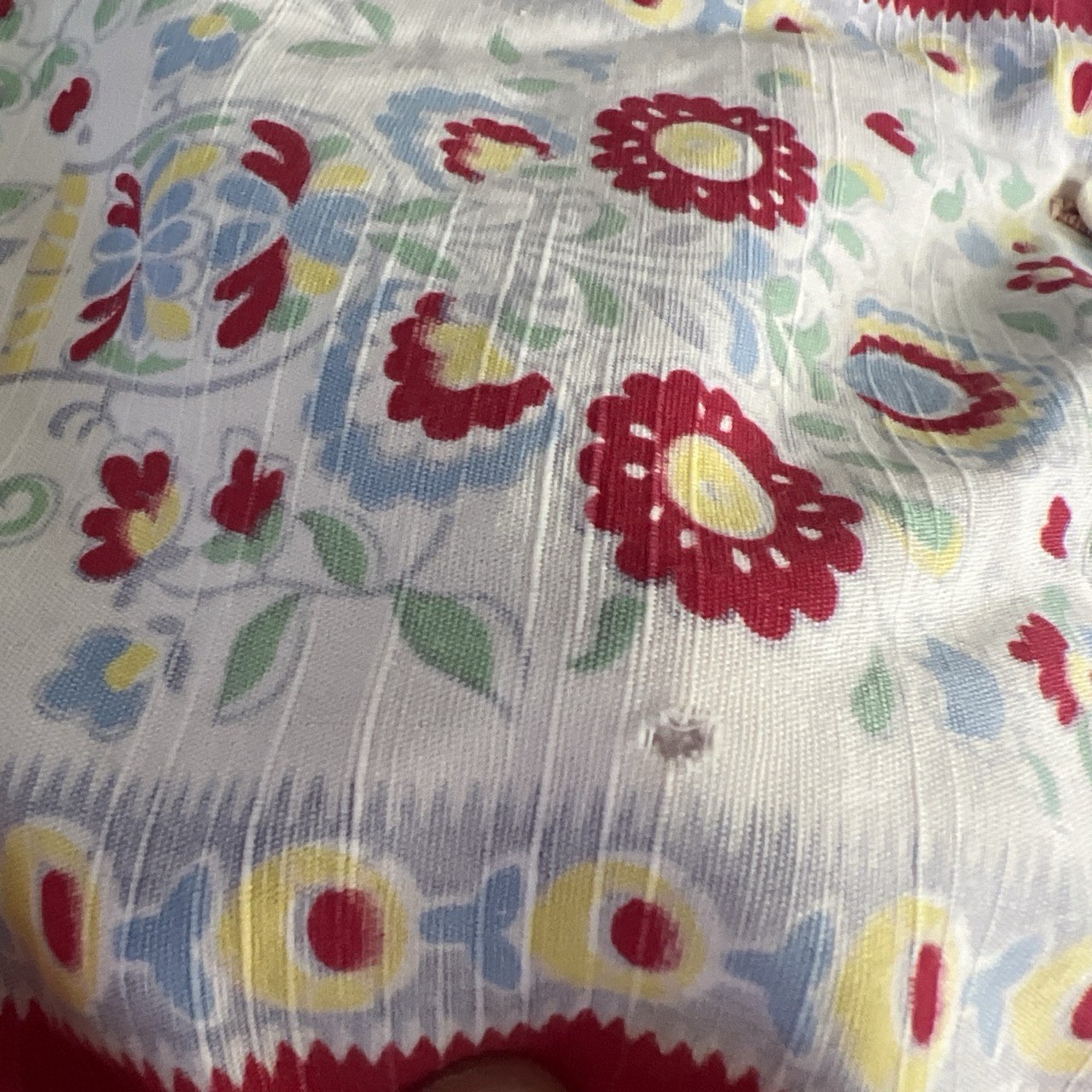 Vtg 30/40s Cotton Novelty Button Down Shirt Collared Smocked Waist MOP Buttons M