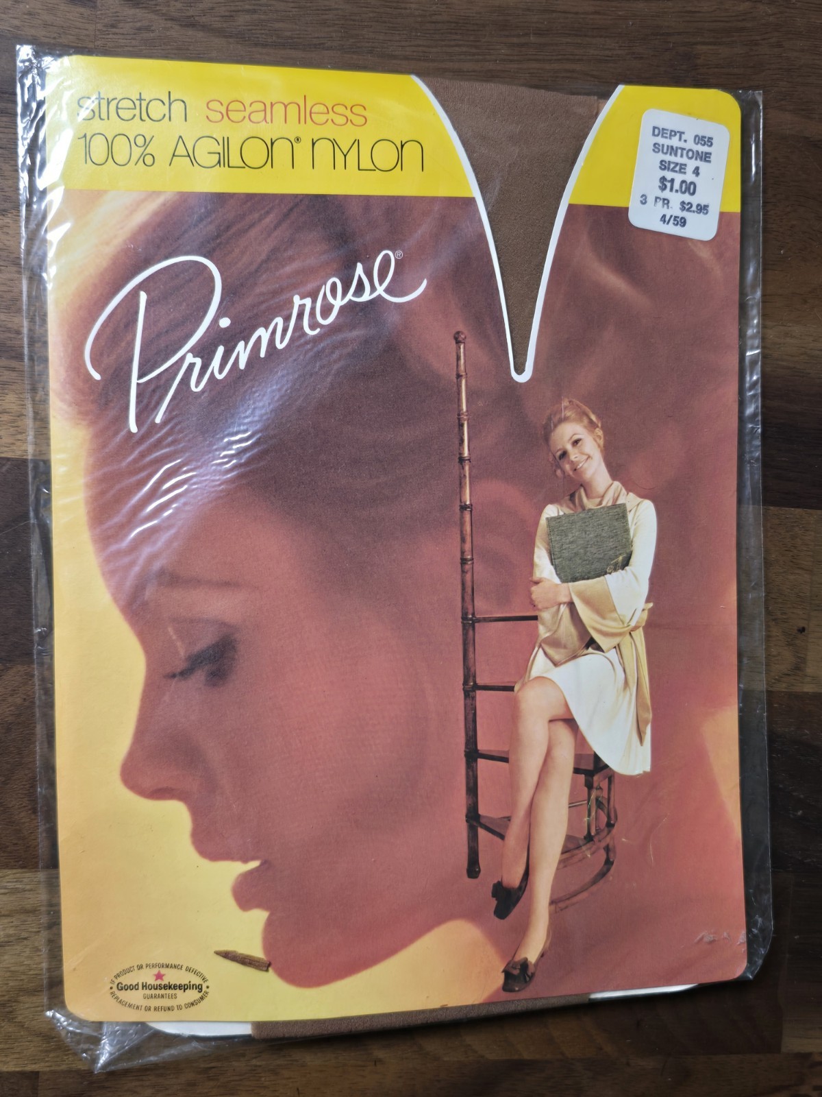 Vintage 60s Primrose Nylons Thigh High Stockings Size Medium 9-1/2 – 10 Agilon