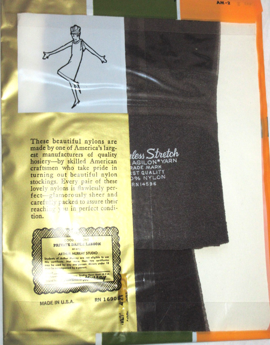 Vintage Arthur Murray Off Black Seamless Nylon Stockings 60s Off black Avg LOT