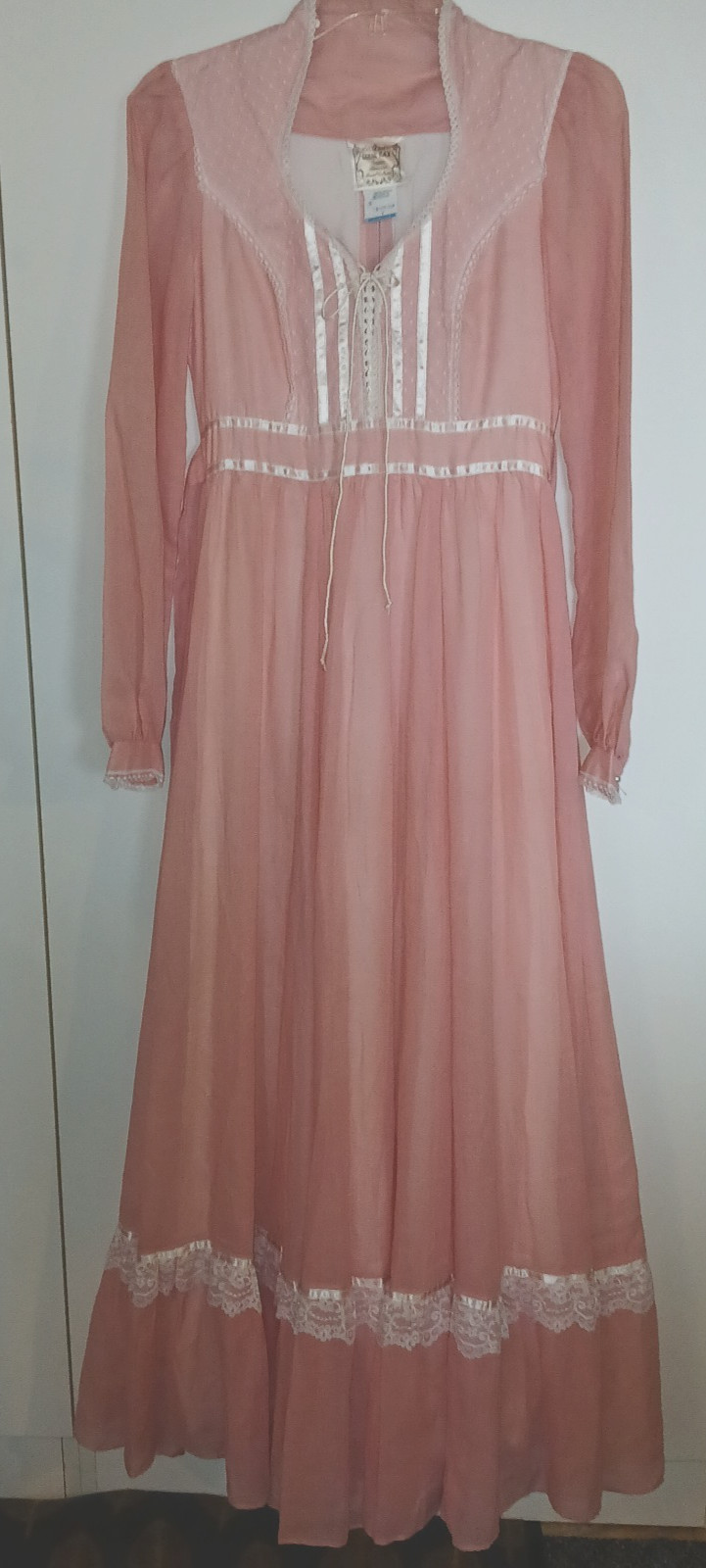 VTG. GUNNE SAX PEACH LS ROMANTIC RENNAISSANCE BRIDAL COLLECTION DRESS-9-UNWORN