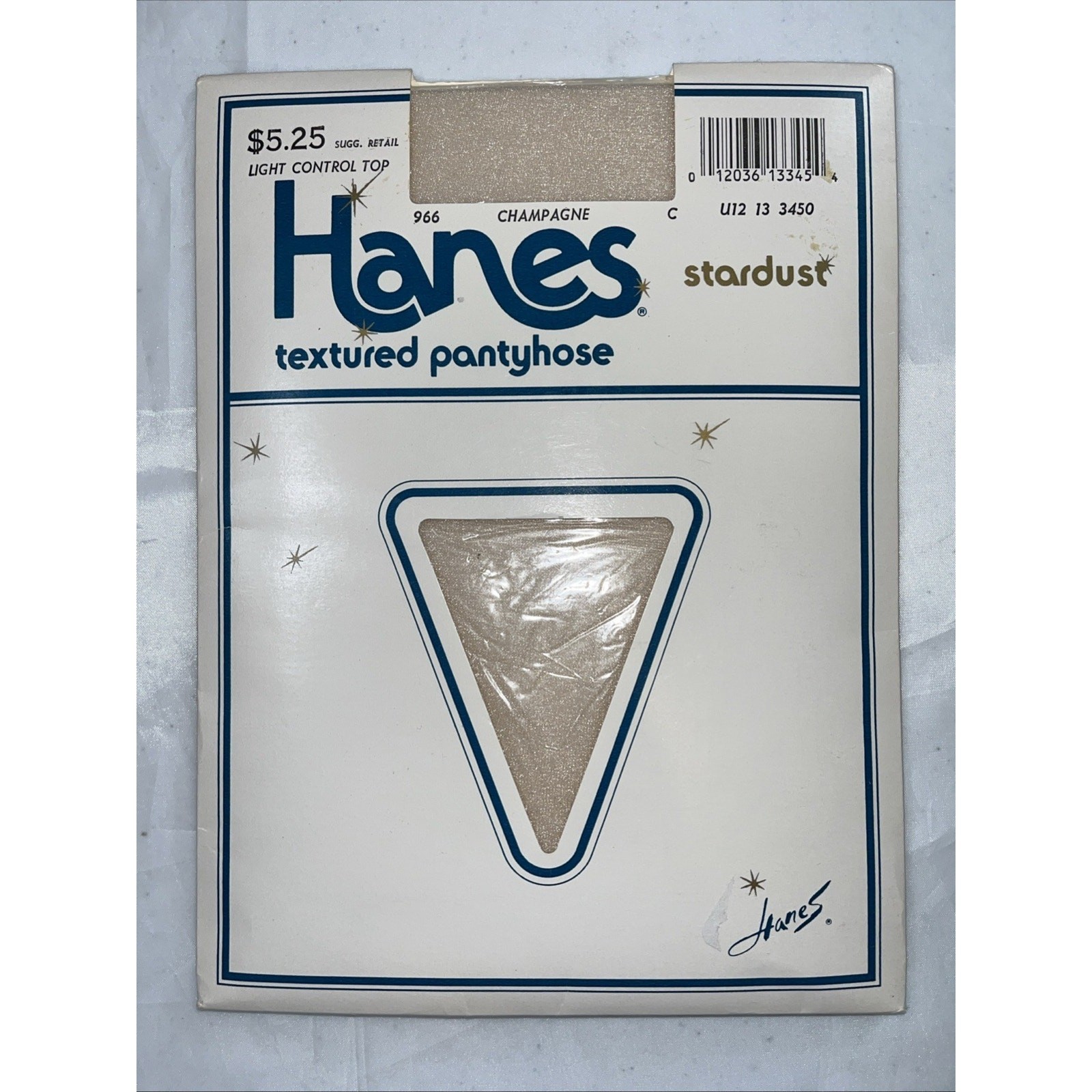 VTG 1986 Hanes Stardust Champagne Textured Pantyhose Size C Light Control Top
