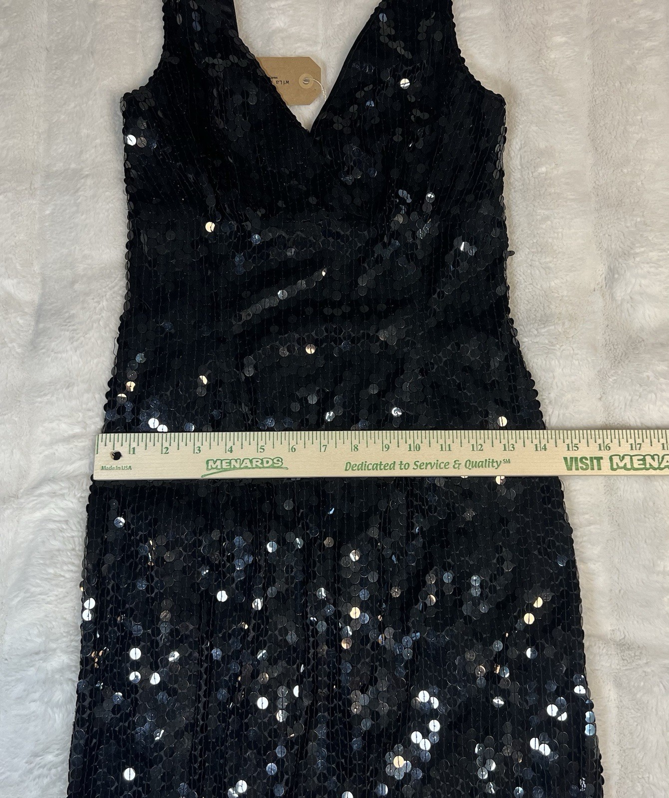 PAPELL BOUTIQUE Evening Black Sequined Dress Gown Women’s Sz 2 *NEW WITH TAGS*
