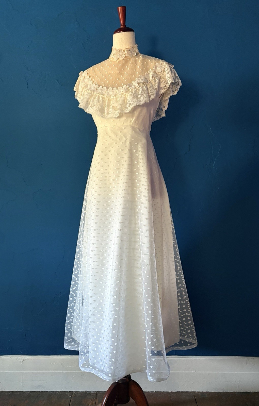 Vintage 1960s/70s House Of Bianchi Wedding Dress Designer Made Size XSmall