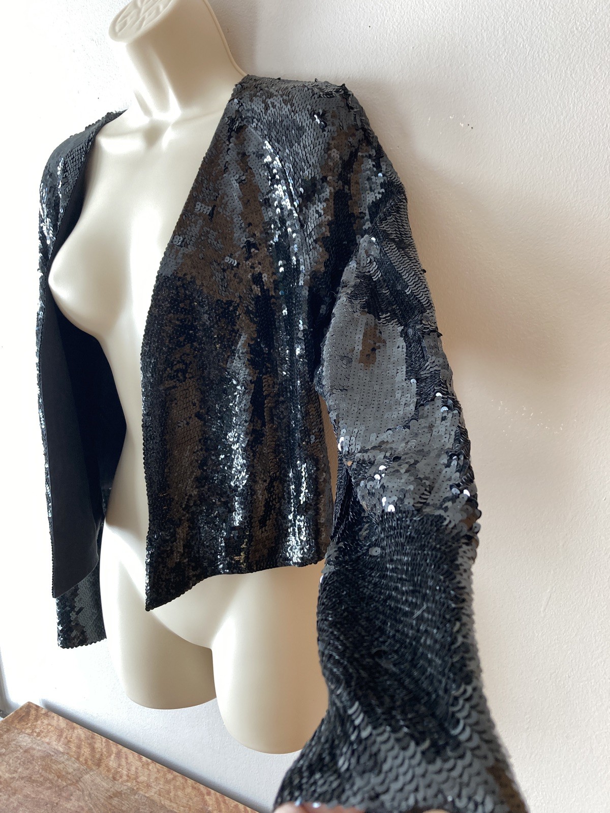 Chloe Vintage 2005 Phoebe Philo Black Sequin Silk Evening Jacket NWT Size 40